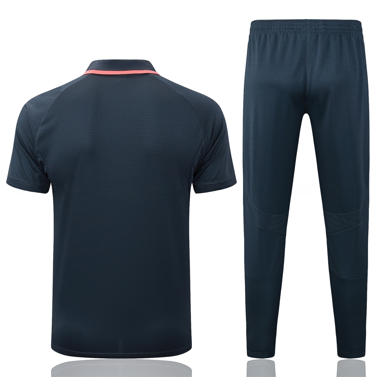 Bayern Munich 25-26 POLO Short-Sleeve Training Set - Deep Grey Top and Pants with Orange Badge - UnitedFutballJersey