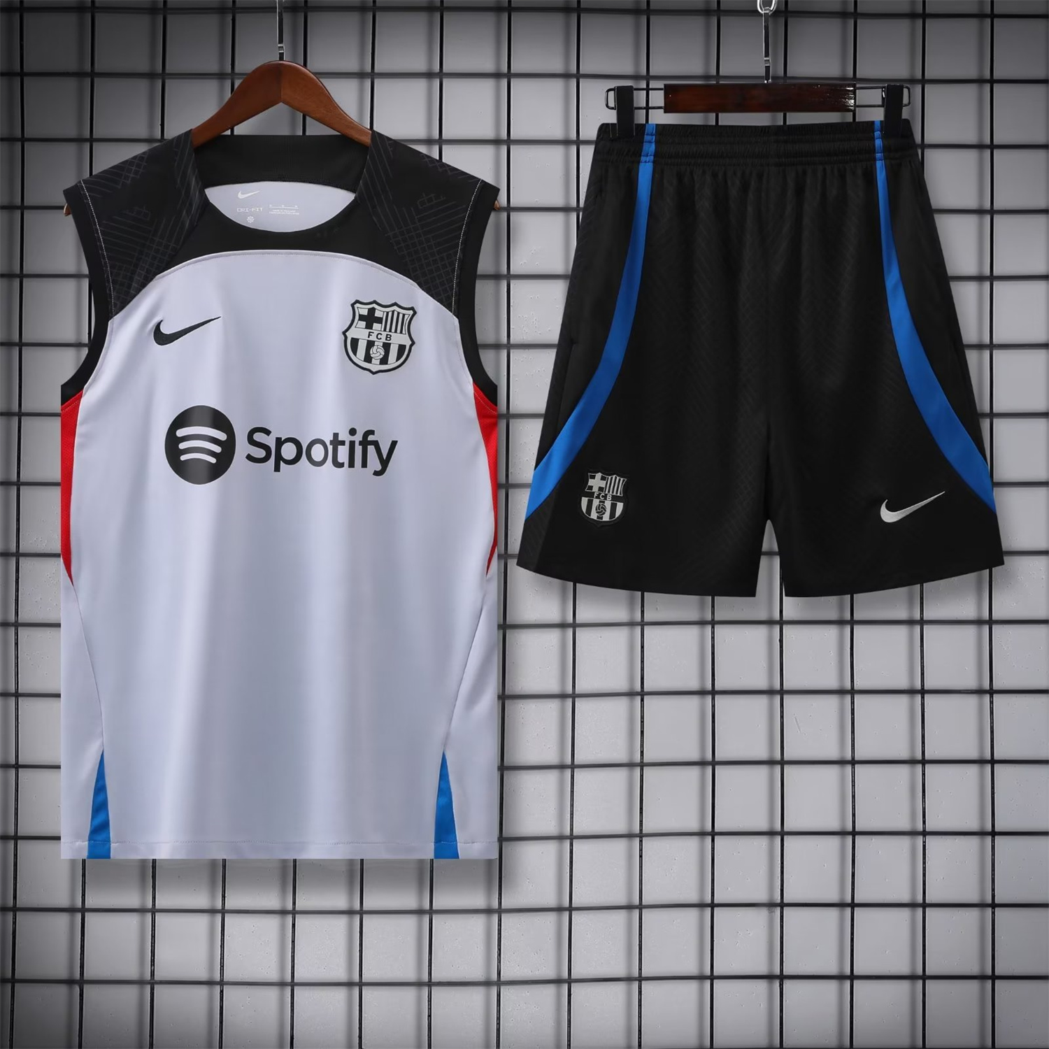 B.A.R.S.A 23-24 Grey Player Vest Training Set - UnitedFutballJersey