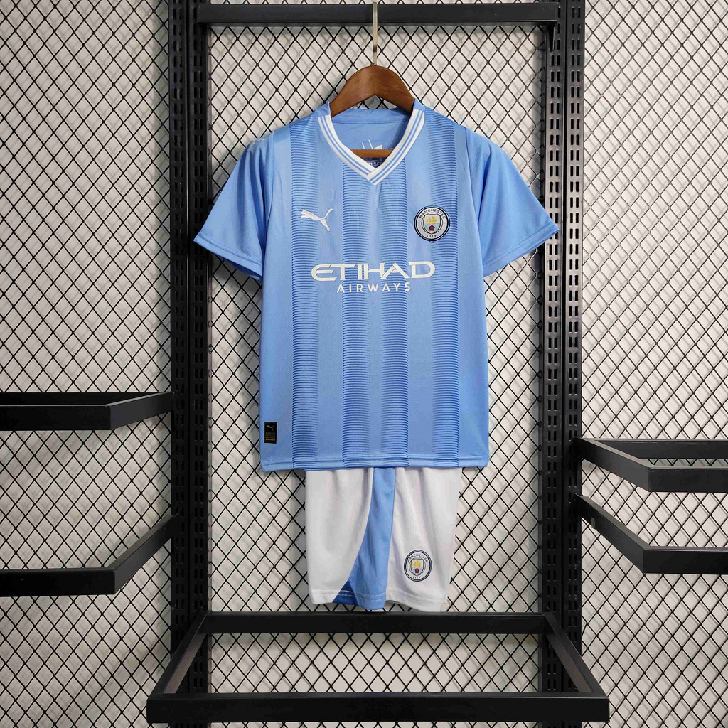 Manchester City 23/24 Home Kids Kit Jersey - UnitedFutballJersey