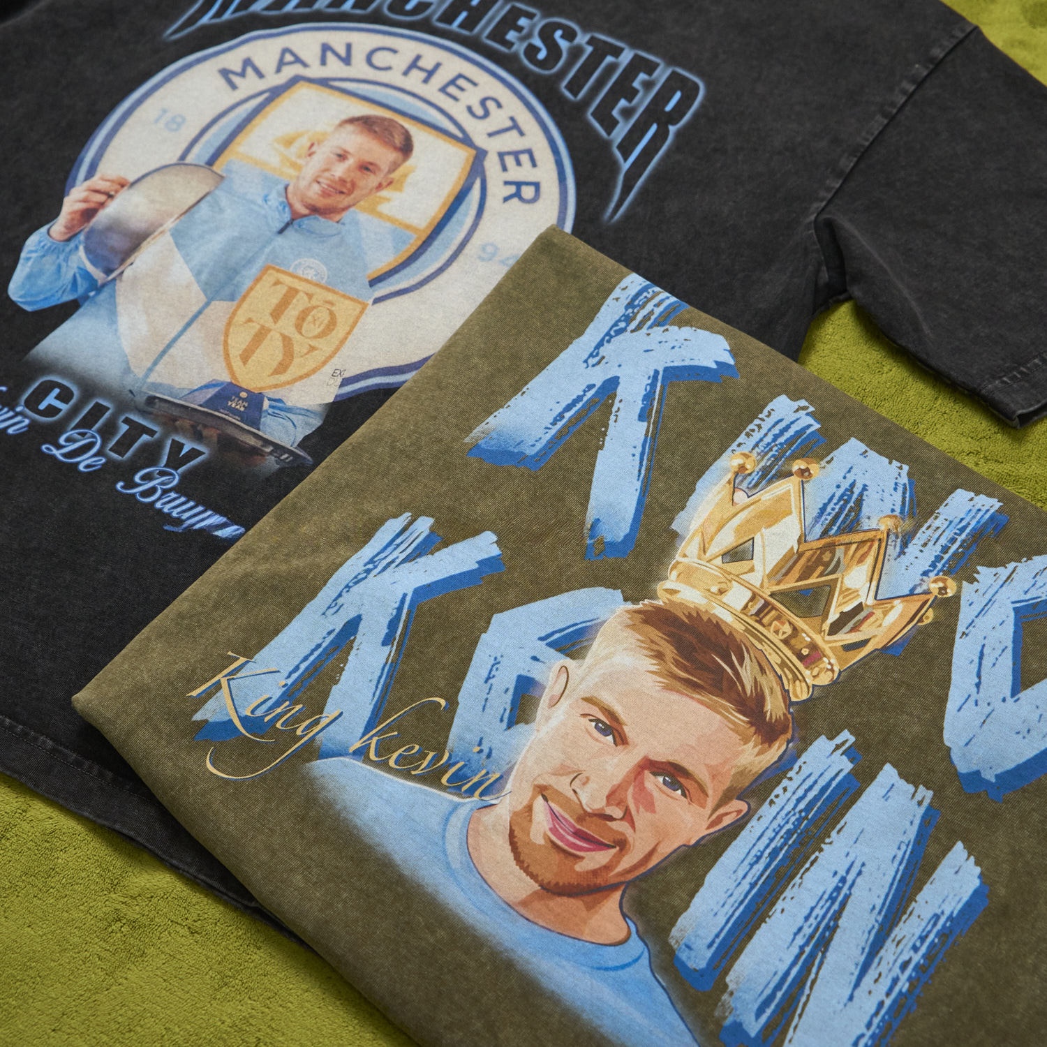 Manchester City Kevin De Bruyne King Oversized Washed T-Shirt - UnitedFutballJersey