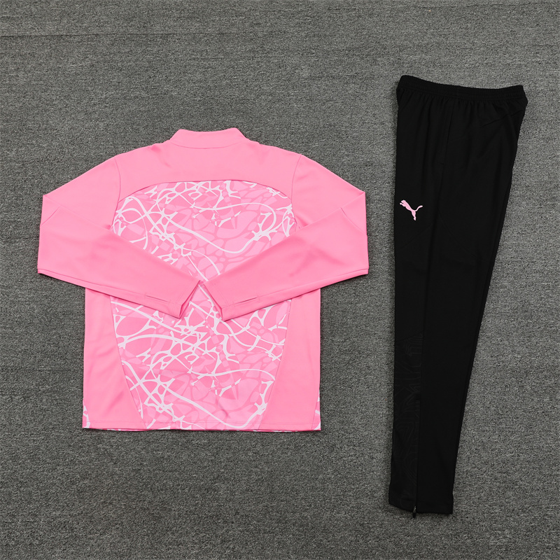 Manchester City 24-25 Long Sleeve Training Set - Pink - UnitedFutballJersey