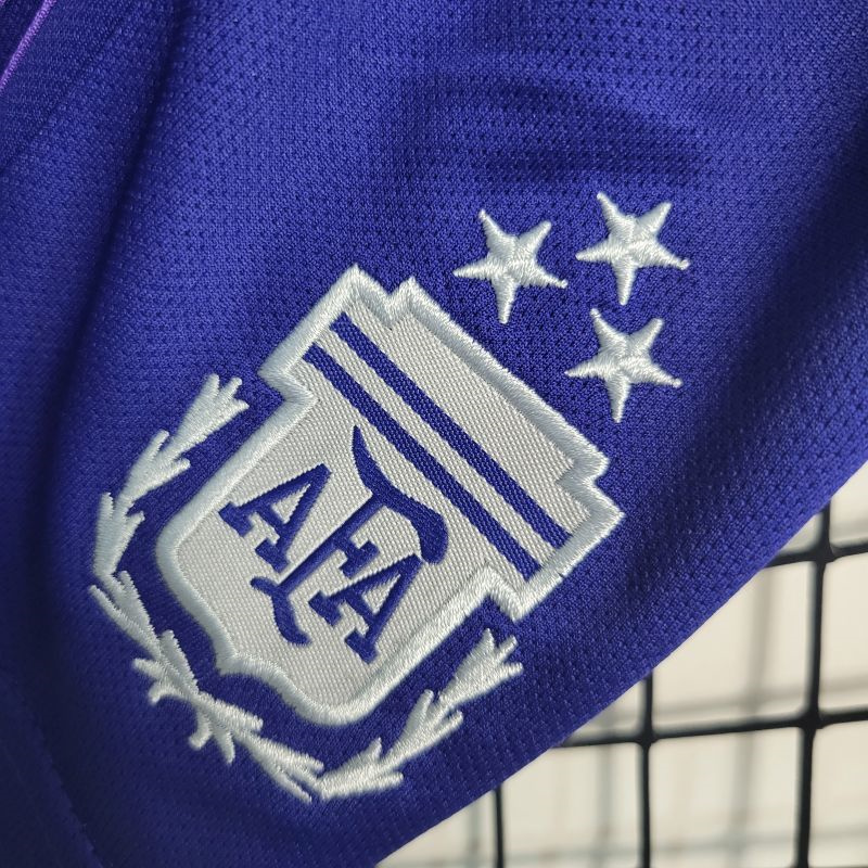 Argentina 3 Stars 22-23 Away Stadium Kids Kit ( with 2022 World Champions Patch ) - UnitedFutballJersey