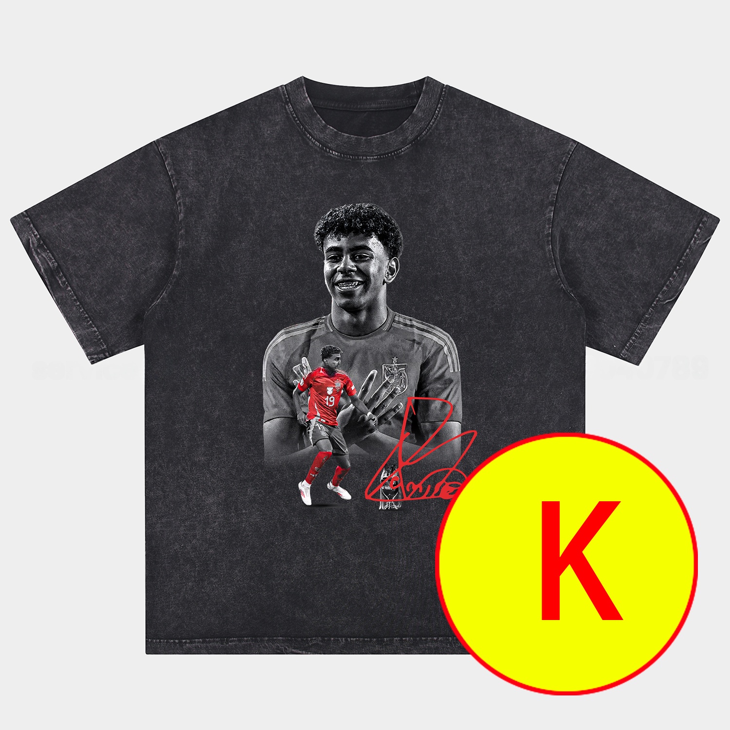 LAMINE YAMAL - Barcelona No. 10 Legend Continues 2025 Oversized Washed T-Shirt - UnitedFutballJersey
