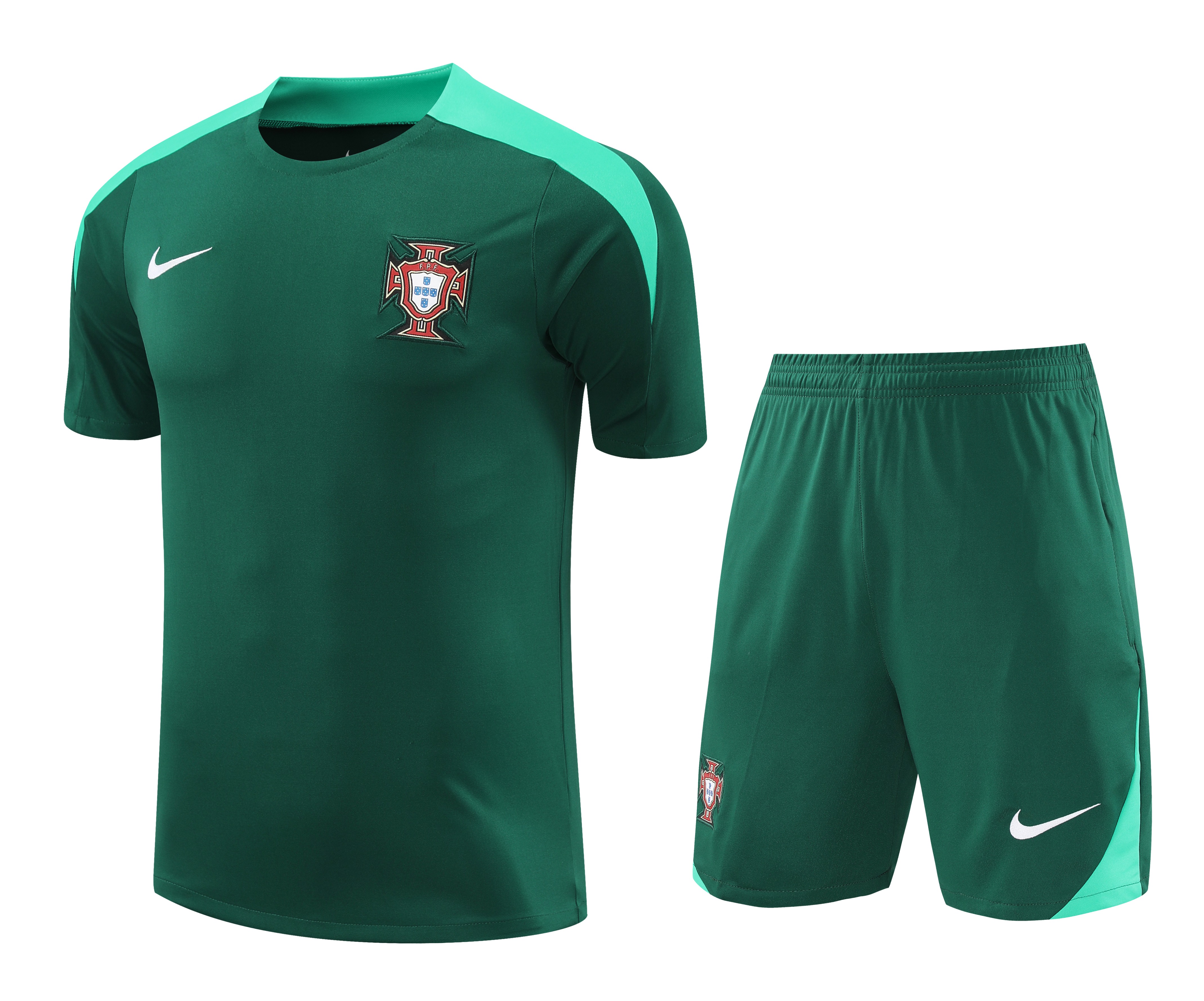 Portugal 2024 Short-Sleeve Training Set - Green - UnitedFutballJersey