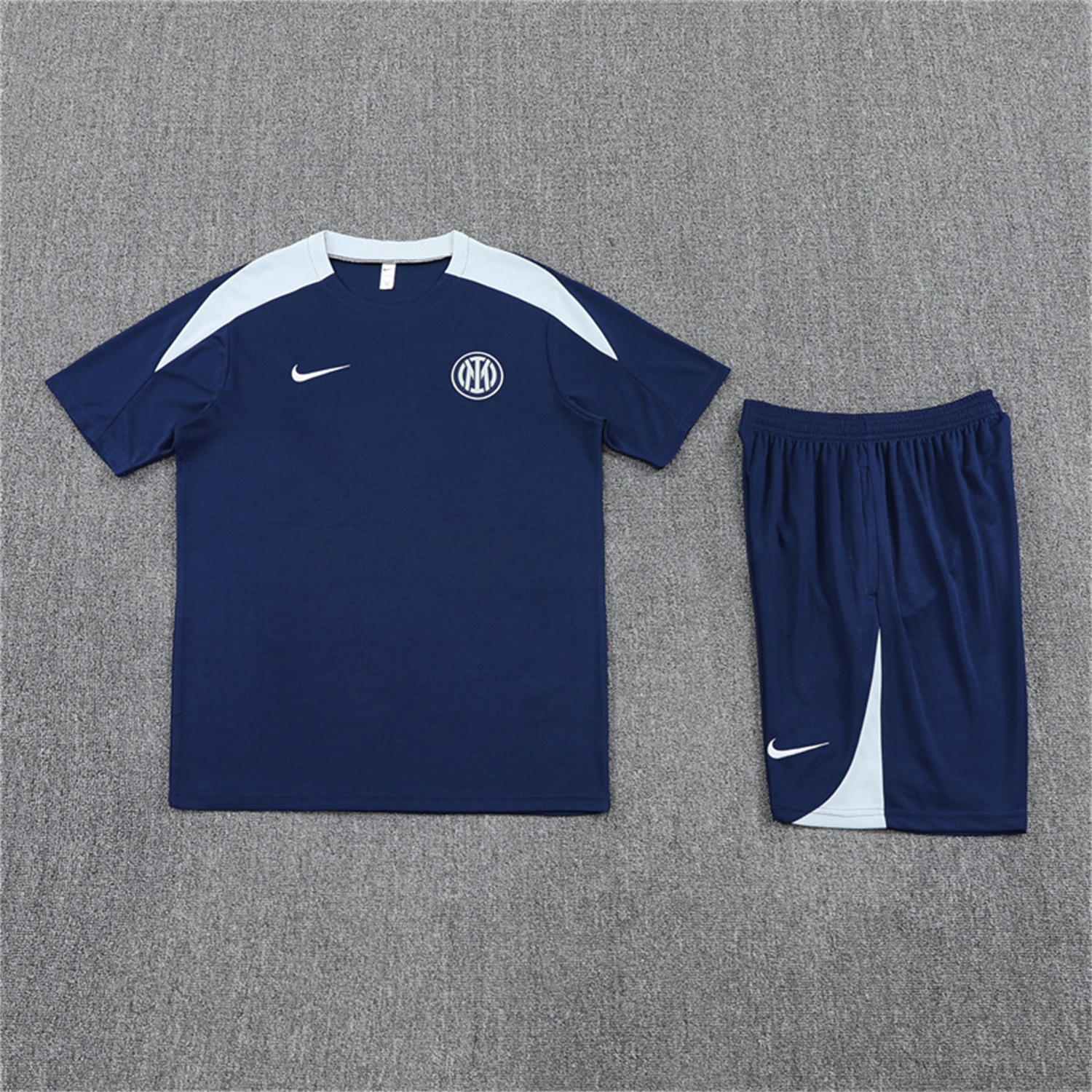 Inter Milan 25-26 Short-Sleeve Kids Training Set - Deep Blue Top & Deep Blue shorts - UnitedFutballJersey
