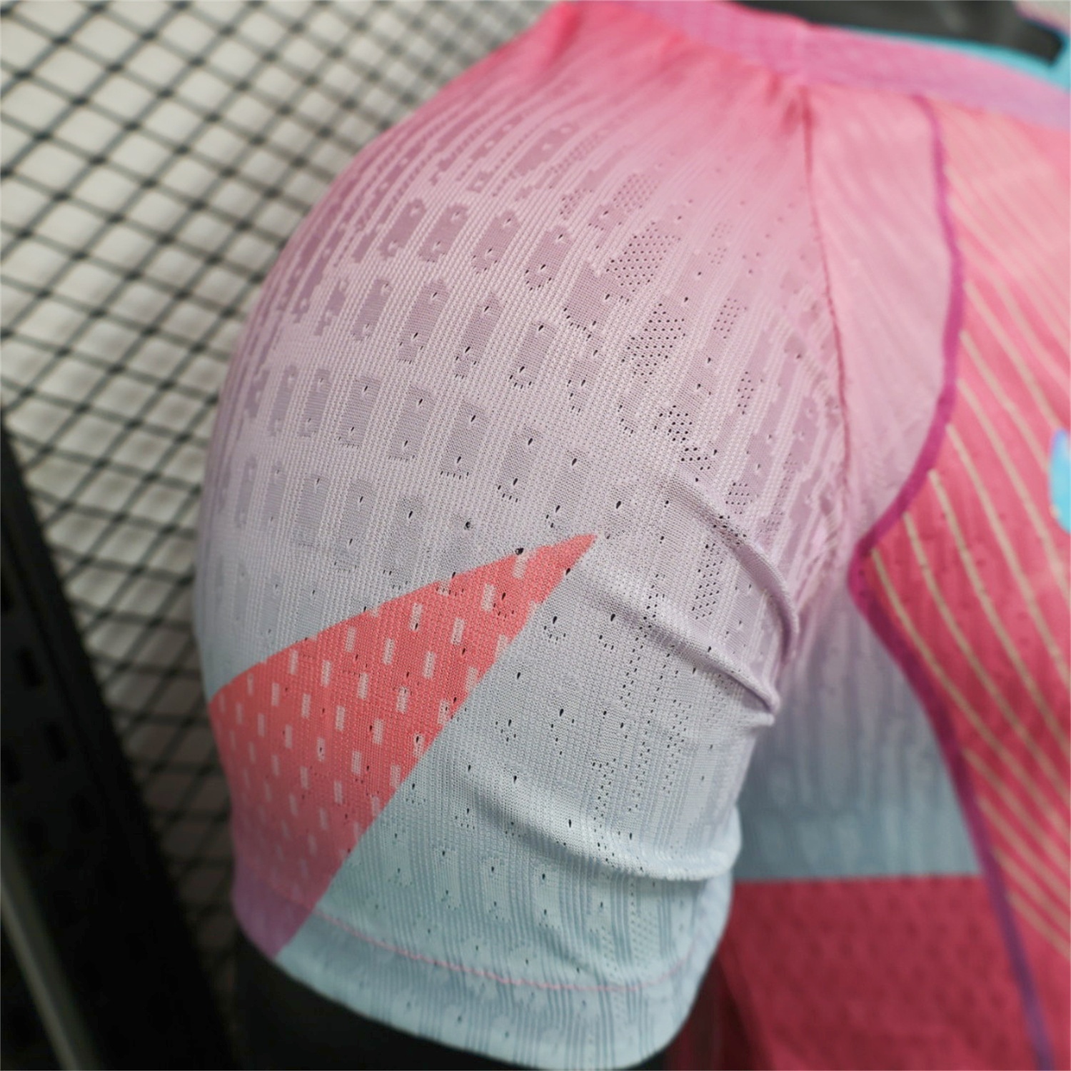 B.A.R.S.A 25-26 Pink and Light Blue Stripes Jersey - Player Version - UnitedFutballJersey