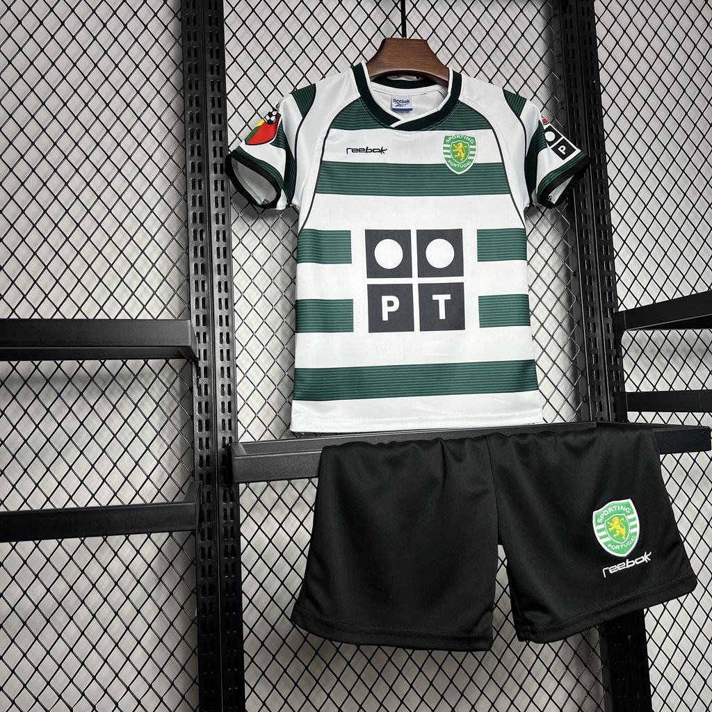 Retro Sporting CP 2001-03 Home Stadium Kids Kit - UnitedFutballJersey