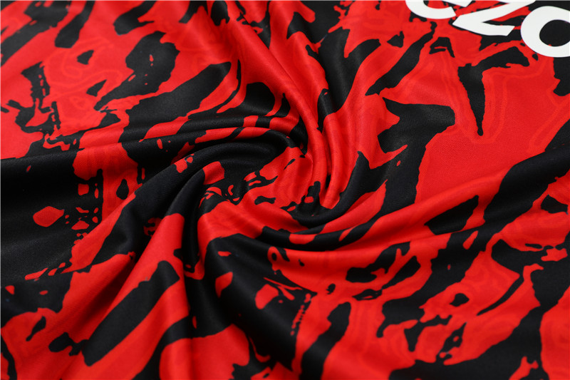 Manchester United 23-24 Long Sleeve Training Set -Red Camouflage - UnitedFutballJersey