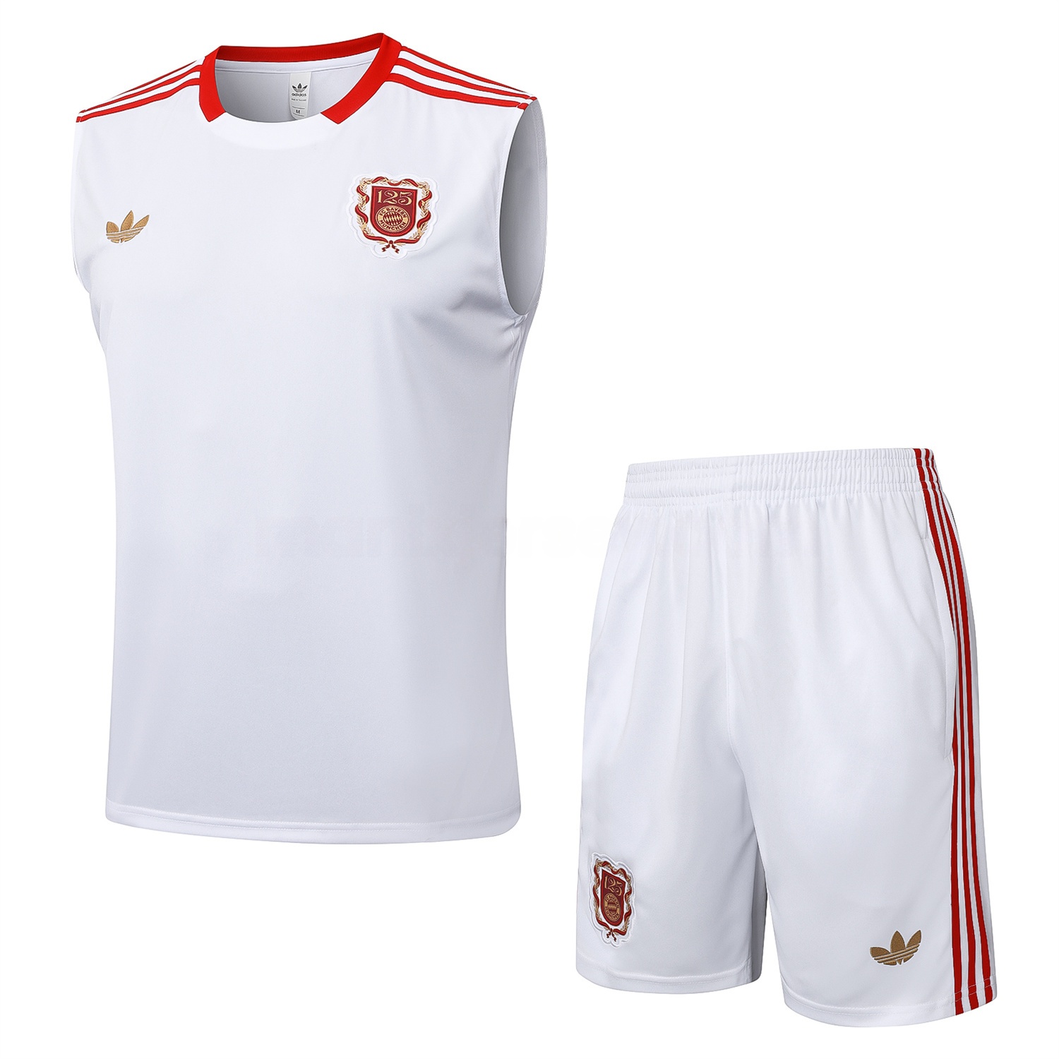 Bayern Munich 2025 125th Anniversary Vest Training Set - White Top and Shorts - UnitedFutballJersey