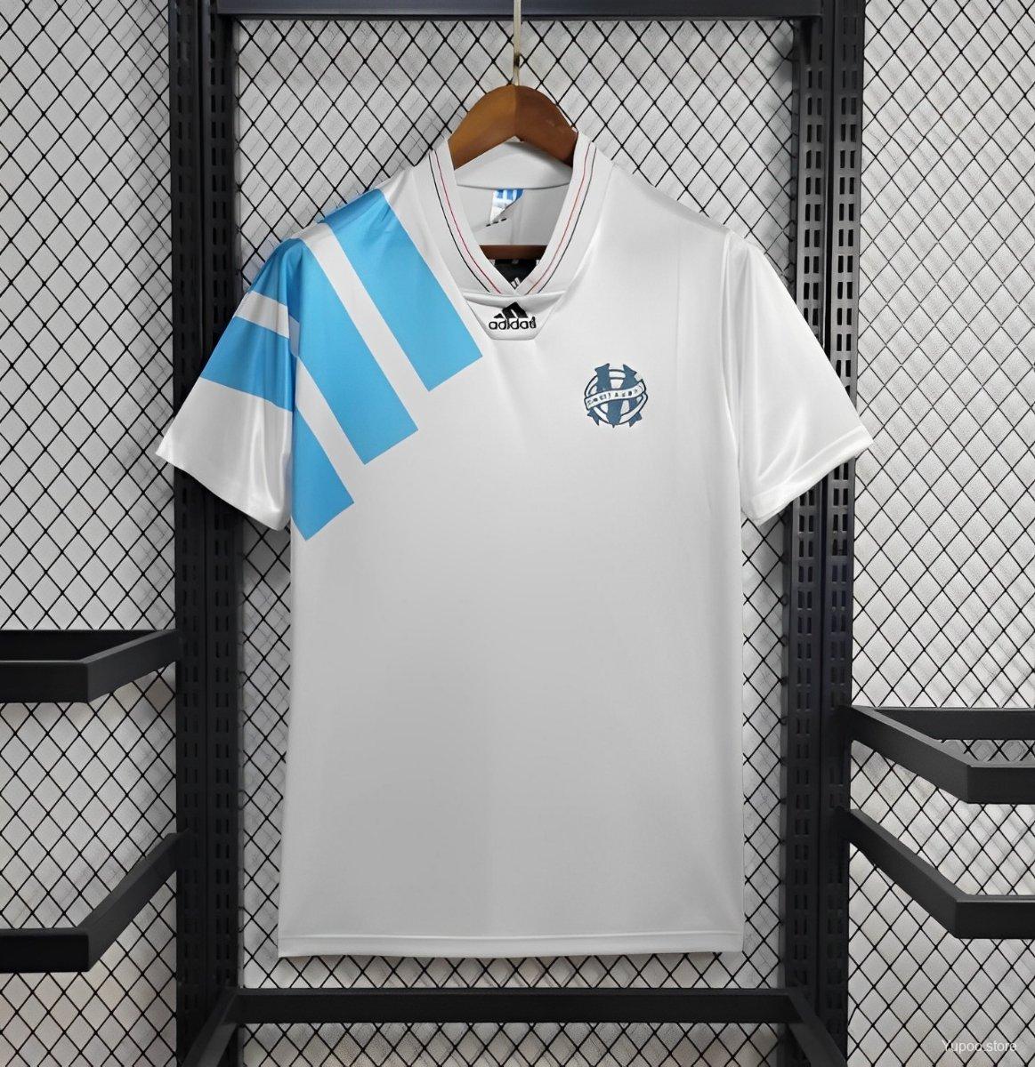 Retro Marseille 1992-93 European Home Jersey - UnitedFutballJersey