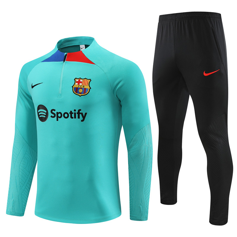 B.A.R.S.A 23-24 Kids Long Sleeve Training Set Lake Blue - UnitedFutballJersey