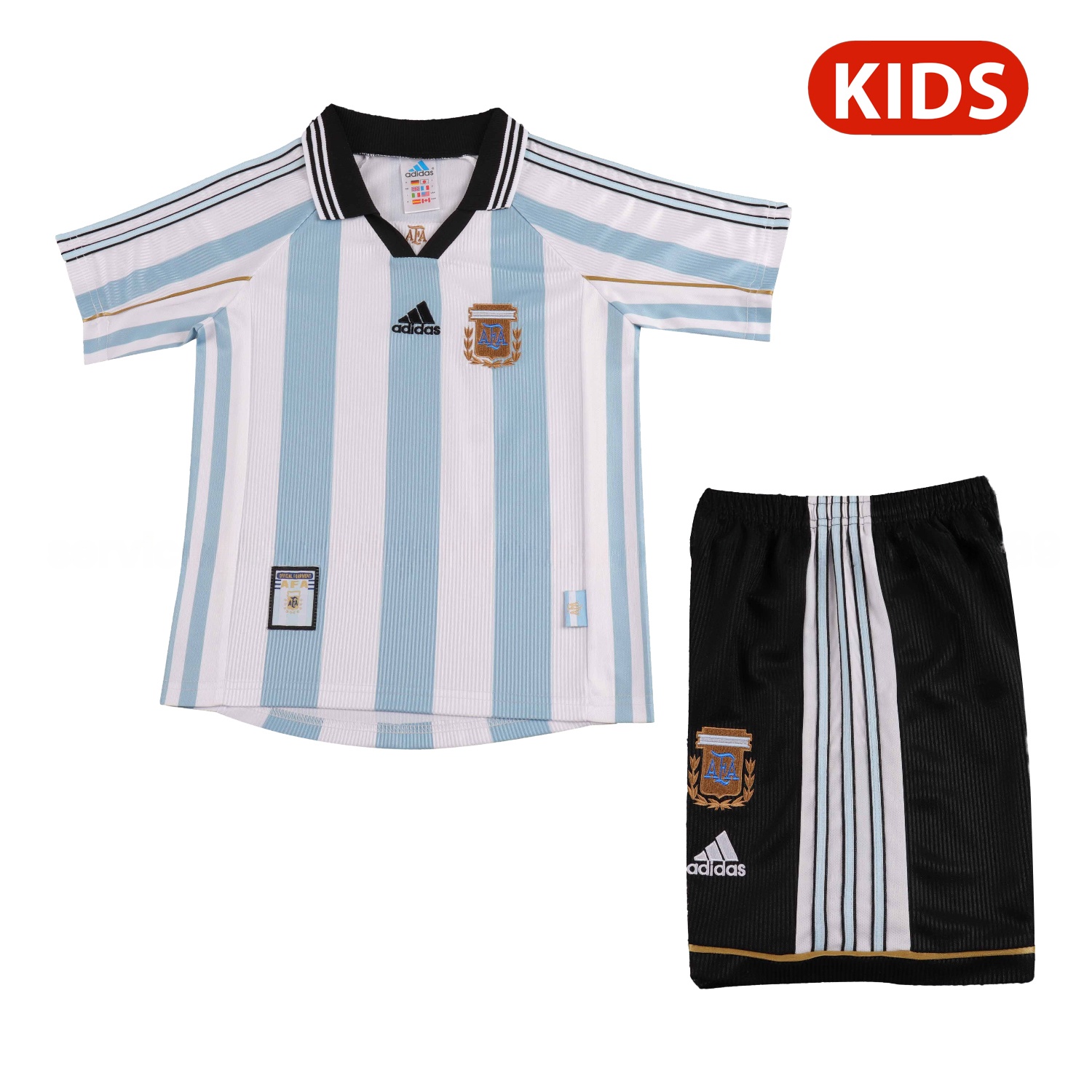 Retro Argentina 1998 Home Kids Kit - UnitedFutballJersey