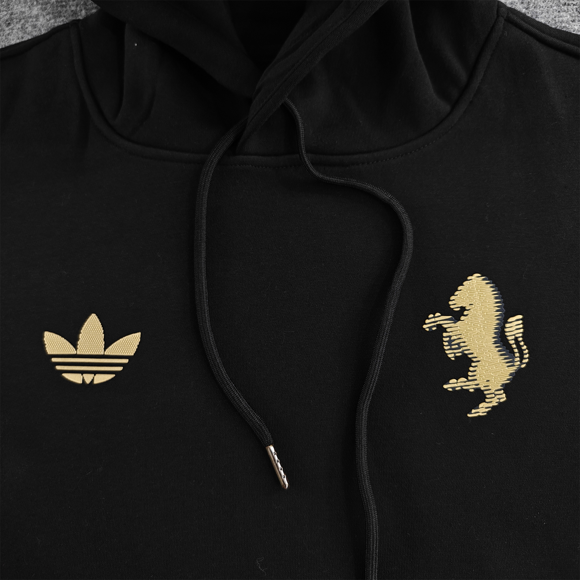 Juventus 24-25 Vintage Style Hoodie - Black - UnitedFutballJersey
