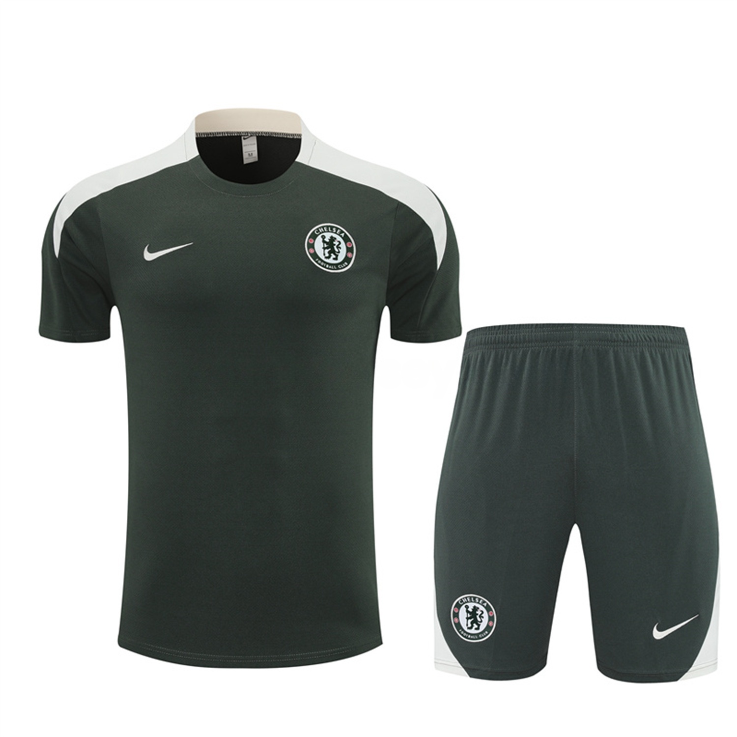 C.H.E.L.S.E.A 25-26 Short-Sleeve Training Set - Army Green Top & Army Green Shorts - UnitedFutballJersey