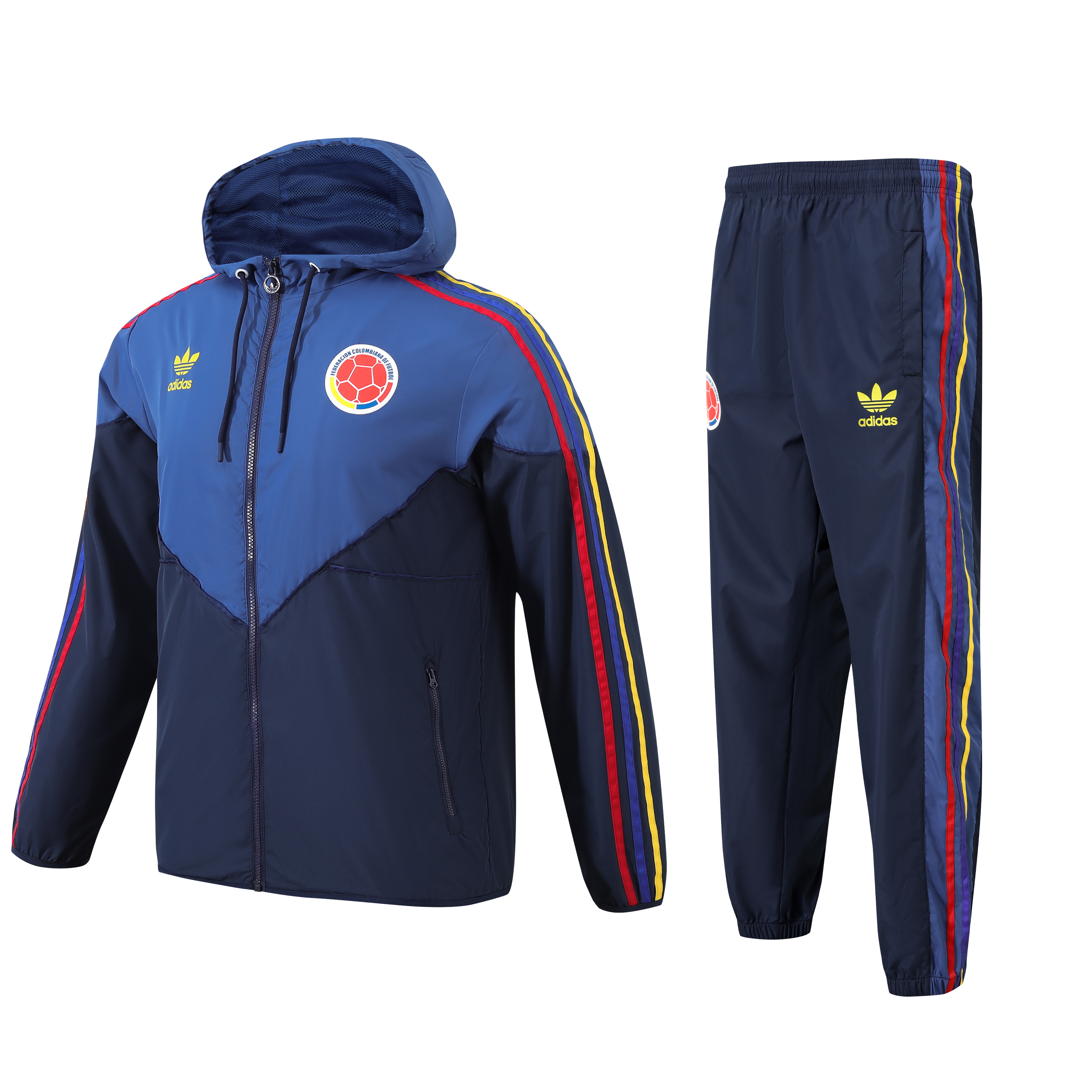 Colombia 24-25 Blue Throwback Windbreaker Suit - Jackets & Pants - UnitedFutballJersey