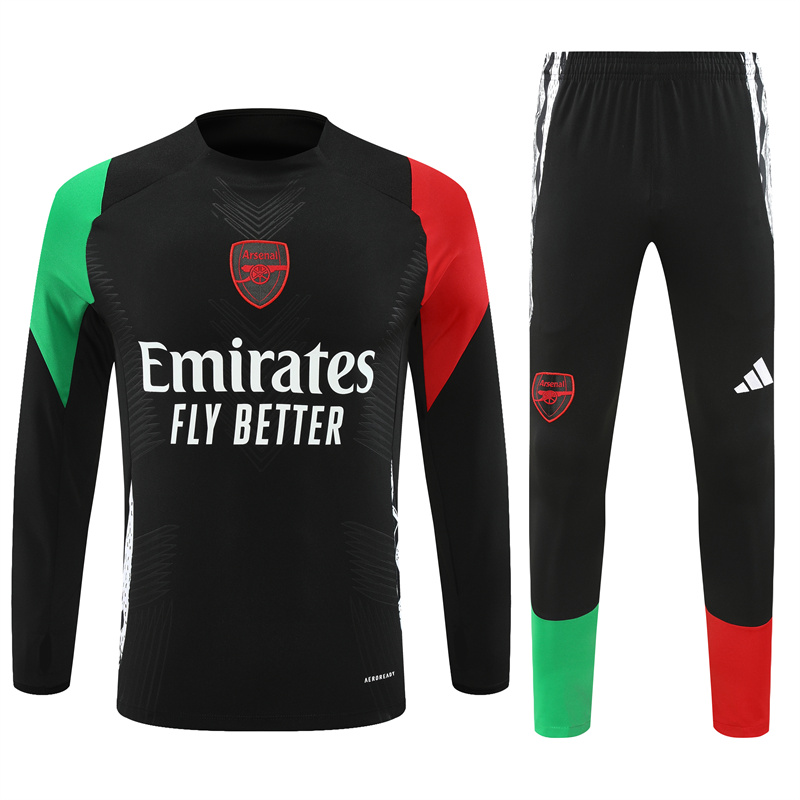 Arsenal 24-25 Long Sleeve Training Set - Player Version - Black - UnitedFutballJersey