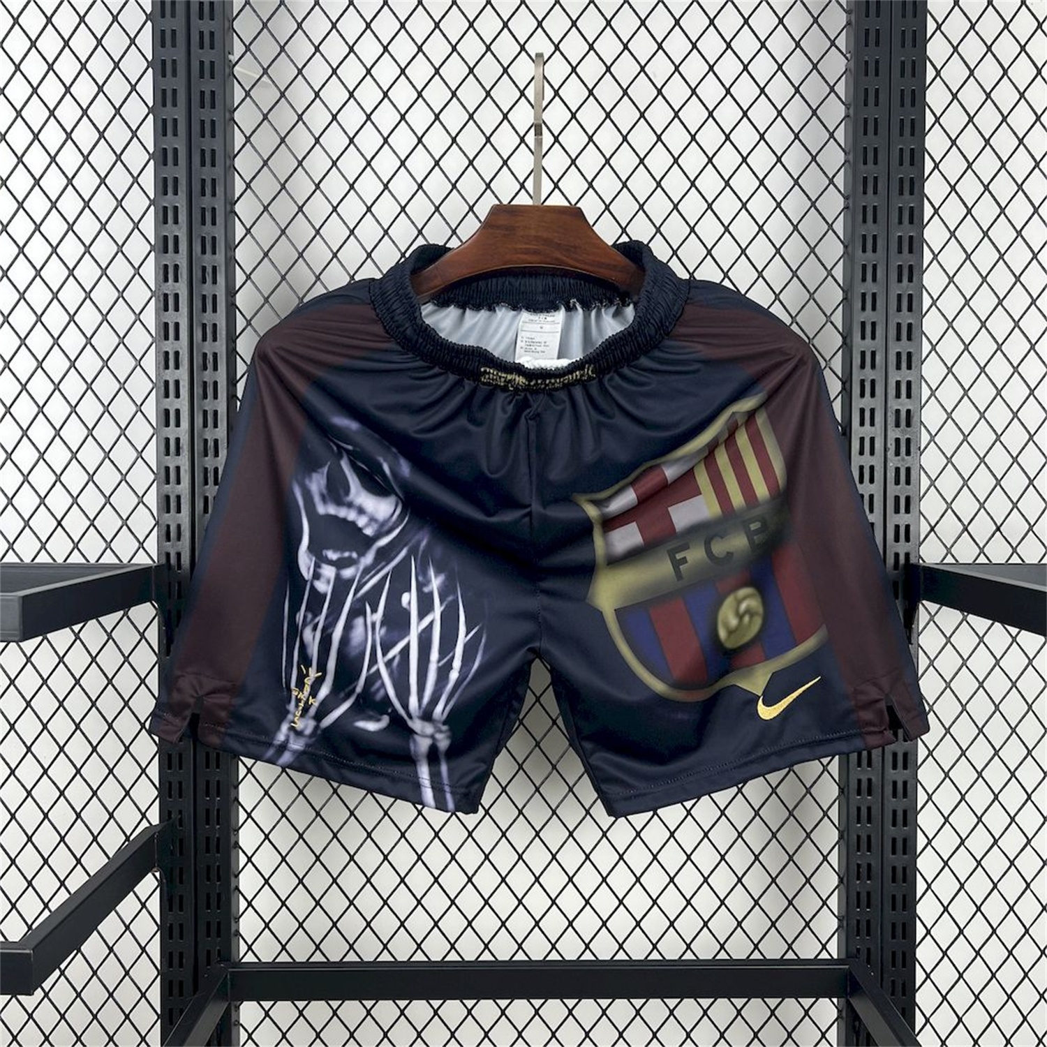 B.A.R.S.A x Travis Scott 25-26 Black Skeleton Shorts - UnitedFutballJersey
