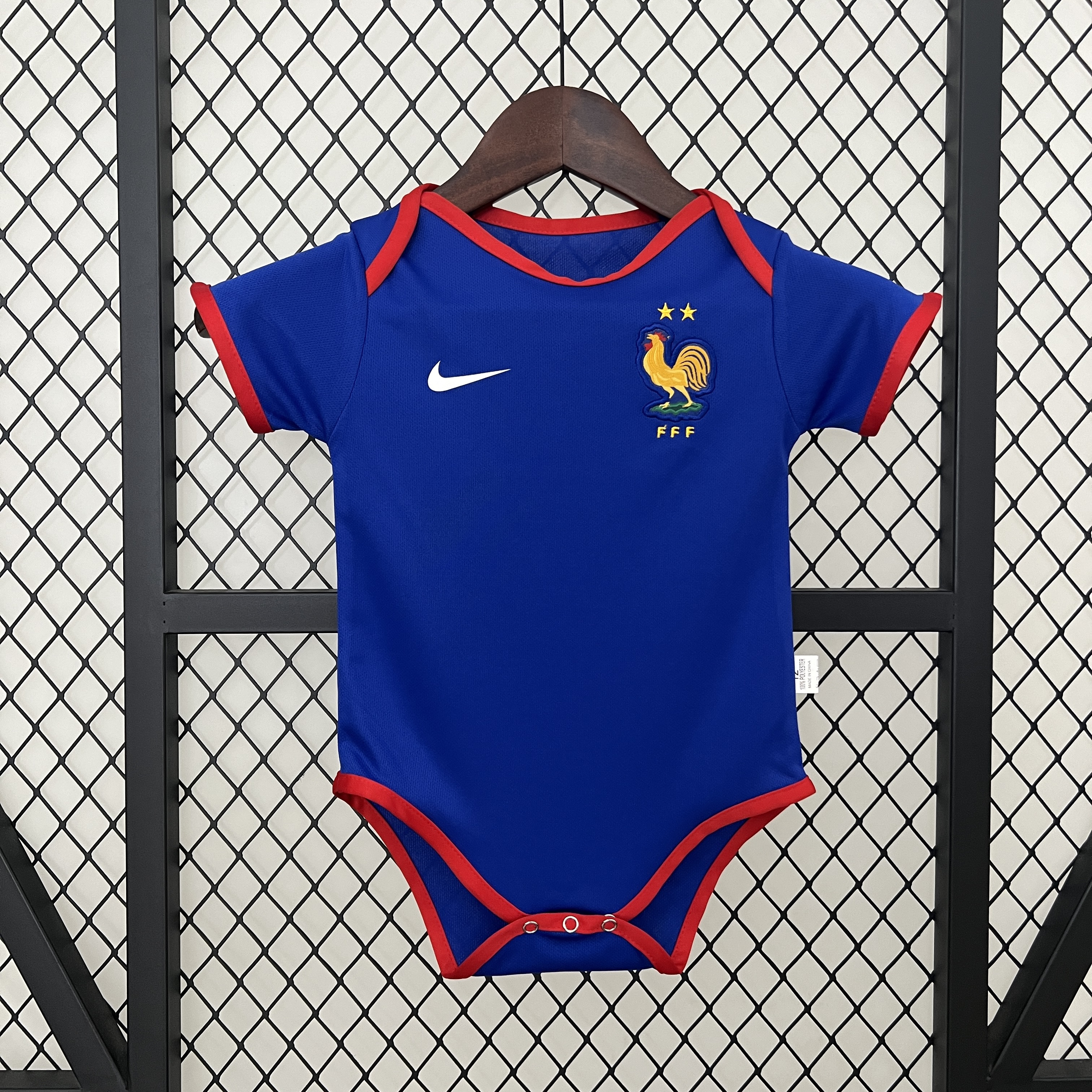 France 2024 Home Baby Crawling Suit - UnitedFutballJersey