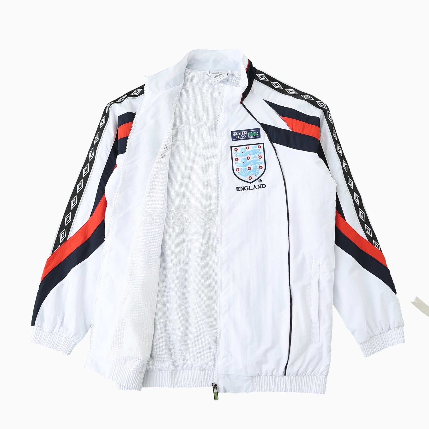 Retro England 1998 White Windbreaker - UnitedFutballJersey