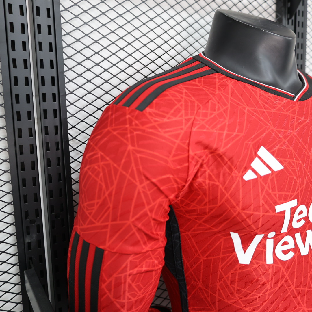 Manchester United 23-24 Home Long Sleeve Jersey - Player Version - UnitedFutballJersey