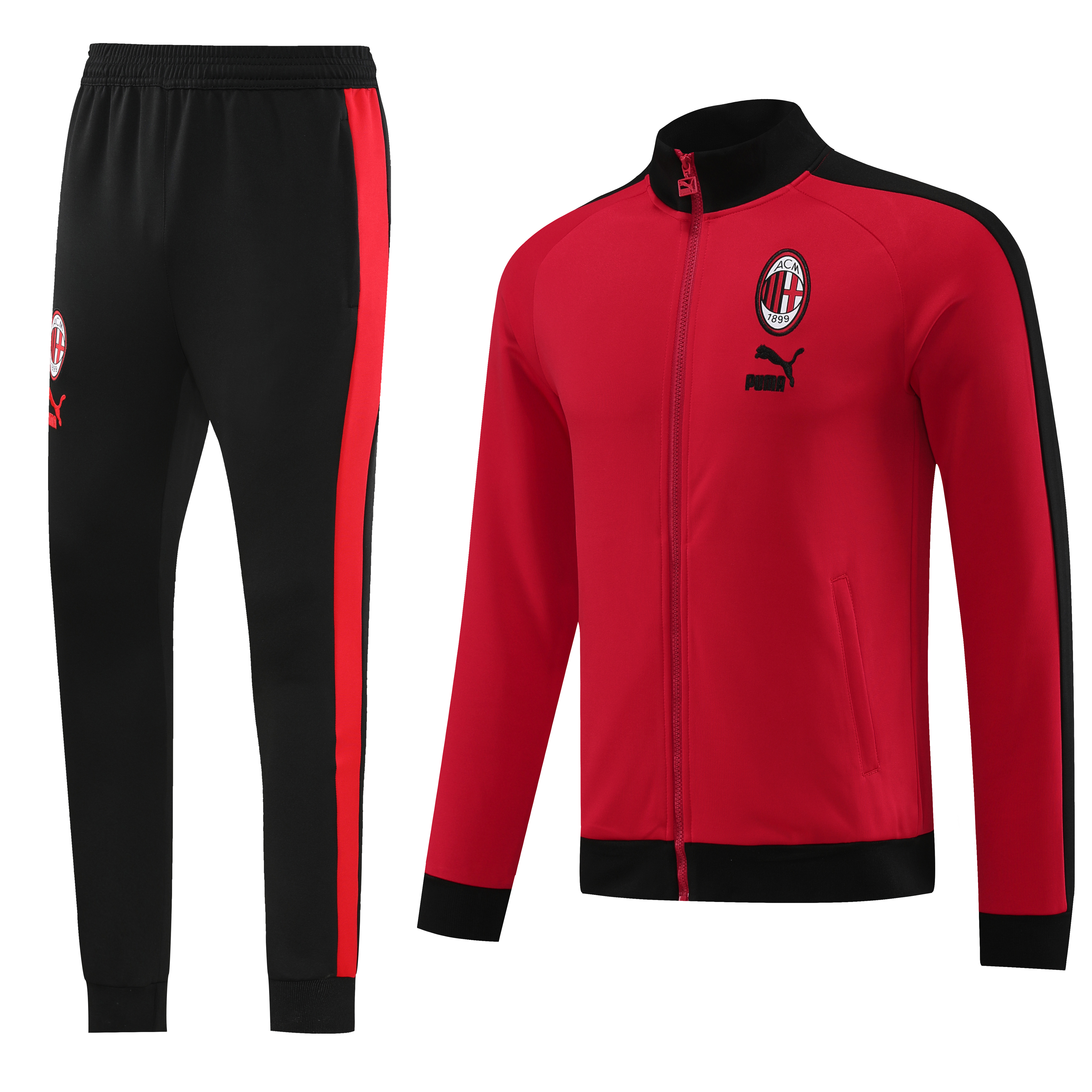 23-24 AC Milan Red Jacket Suit - UnitedFutballJersey