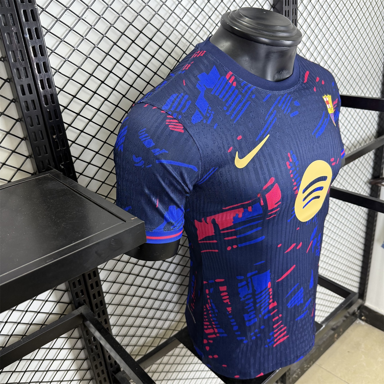 B.A.R.S.A 25-26 Red and Blue Graffiti Deep Blue Jersey - Player Version - UnitedFutballJersey