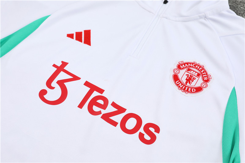 Manchester United 23-24 Long Sleeve Training Set -White - UnitedFutballJersey