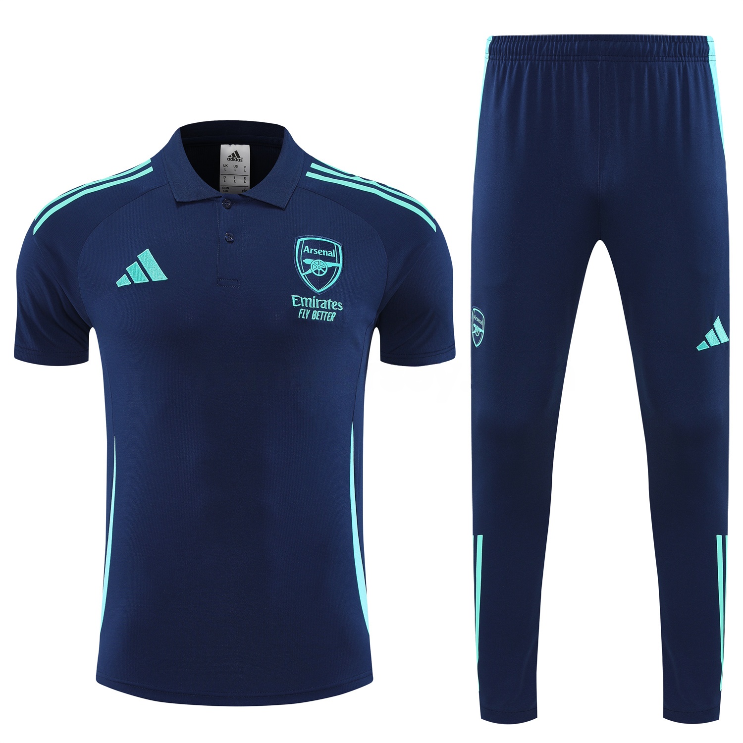 Arsenal 25-26 POLO Short-Sleeve Training Set - Deep Blue Top and Pants - UnitedFutballJersey