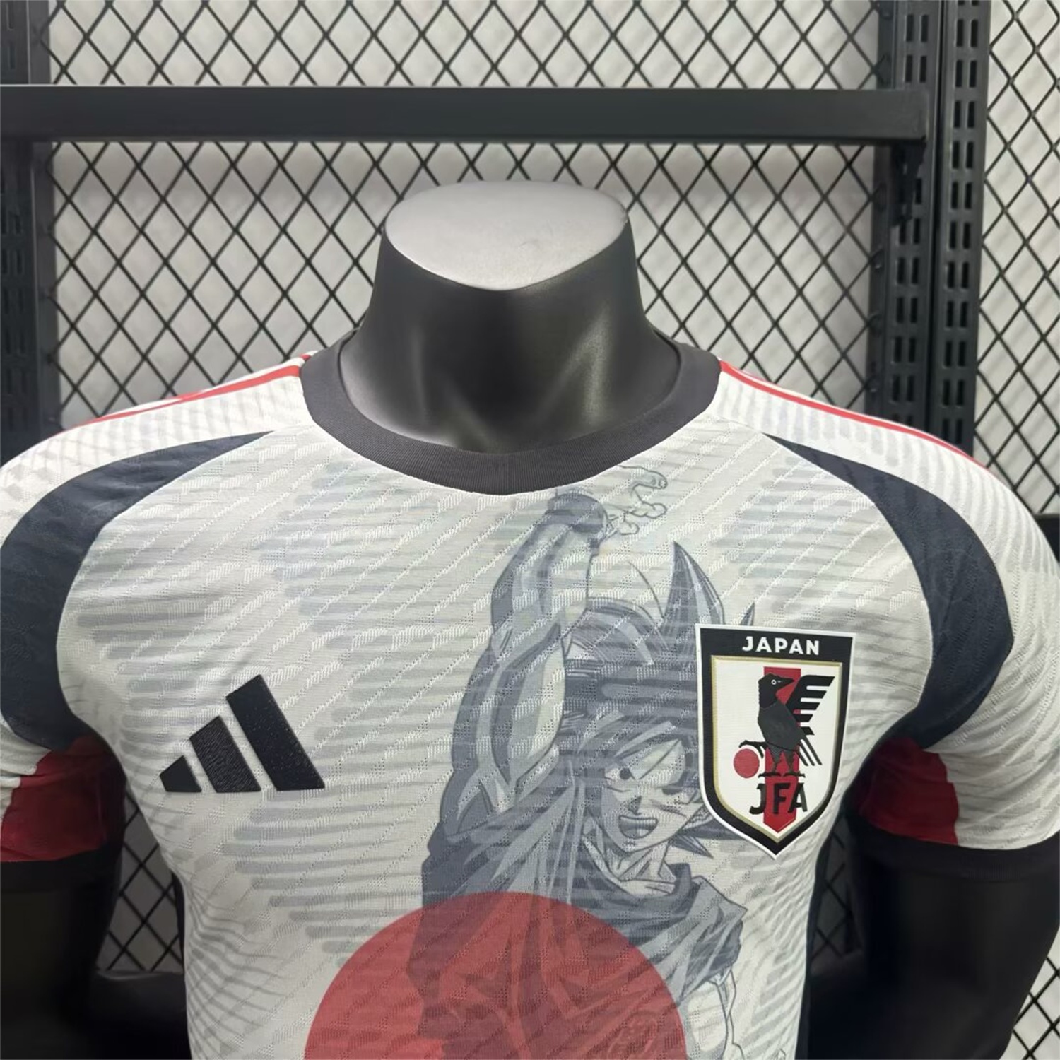 Japan 25-26 Dragon Ball Goku Sketch White & Red Special Jersey - Player Version - UnitedFutballJersey