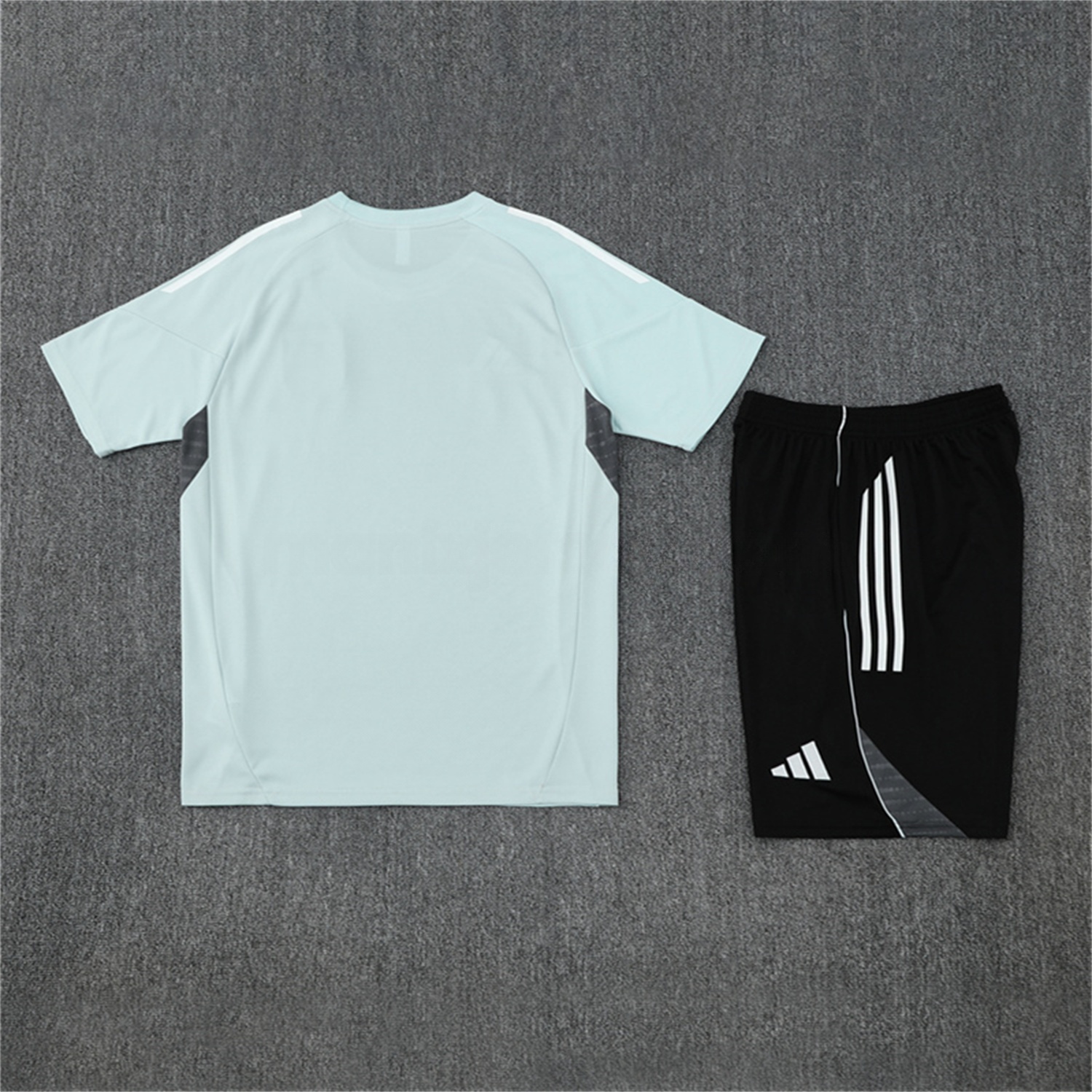 Japan 25-26 Kids Short-Sleeve Training Set - Light Blue Top and Black Shorts - UnitedFutballJersey