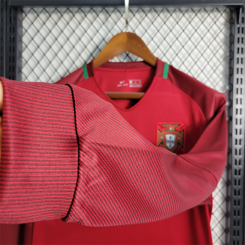 Retro Portugal 16-17 Home Stadium Long Sleeve Jersey - UnitedFutballJersey