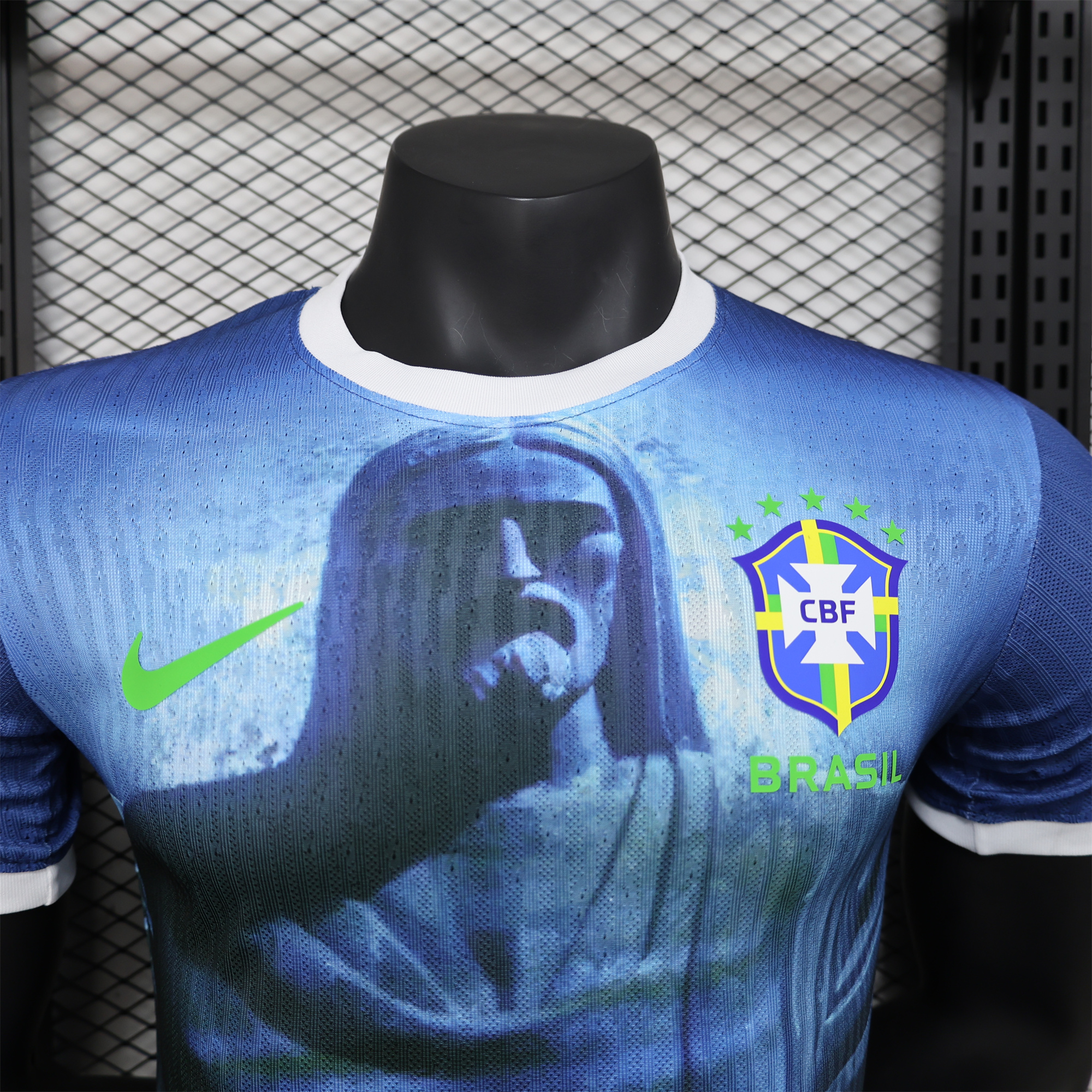Brazil 2024 Blue Christ the Redeemer Statue Jersey - Player Version - UnitedFutballJersey