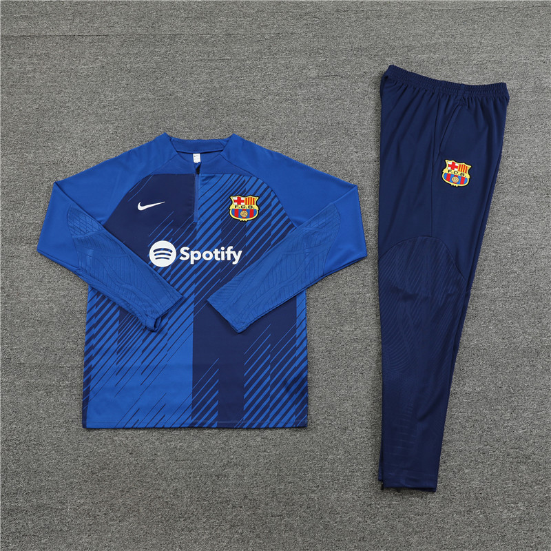 B.A.R.S.A 23-24 Kids Long Sleeve Training Set Blue Camouflage - UnitedFutballJersey