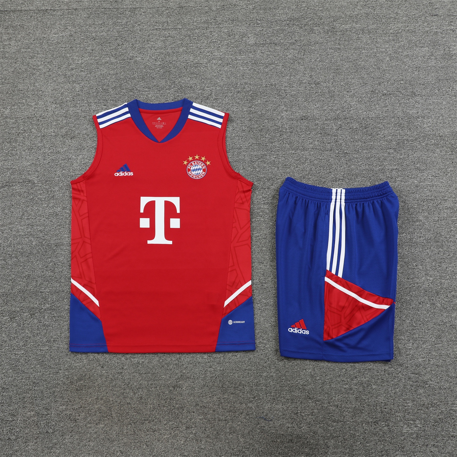 Bayern Munich 23-24 Red BlueTraining Vest Suit - UnitedFutballJersey