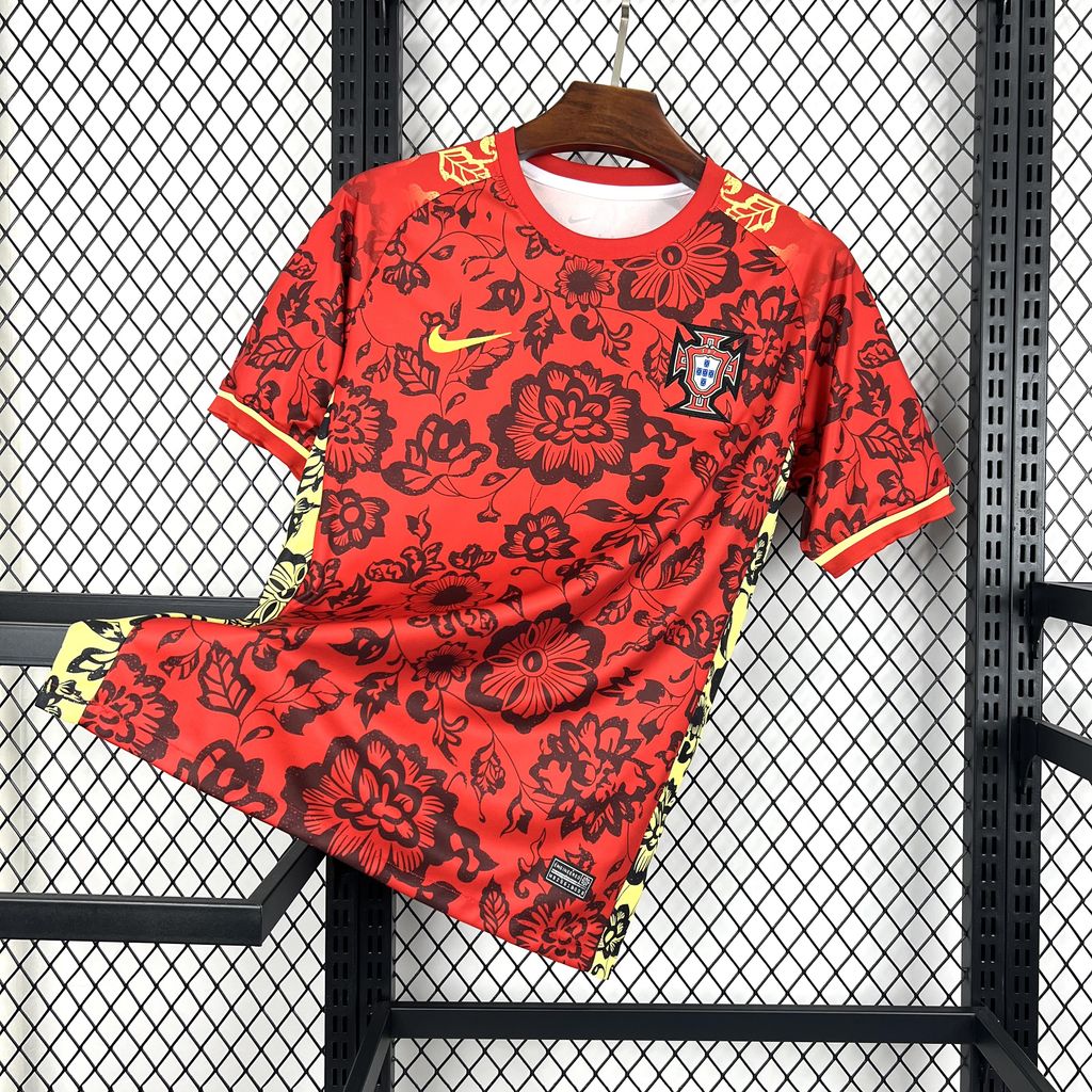 Portugal 2024-25 Red Flower Special Edition Jersey - Fans Version - UnitedFutballJersey