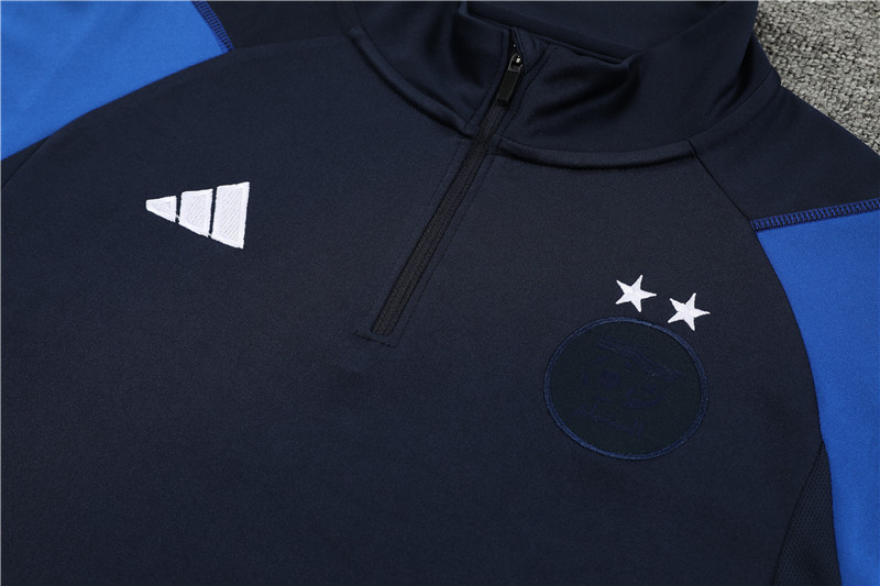 Algeria 23-24 Kids Long Sleeve Training Set Black and Blue - UnitedFutballJersey