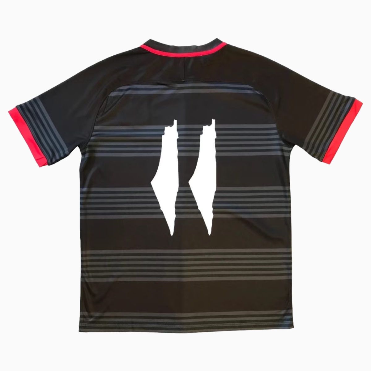 FC Palestina 24-25 Black and Grey Striped Jersey with Arabic and Pattern - UnitedFutballJersey