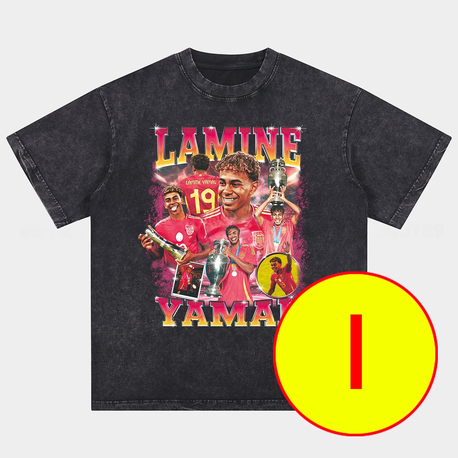 LAMINE YAMAL - Barcelona No. 10 Legend Continues 2025 Oversized Washed T-Shirt - UnitedFutballJersey