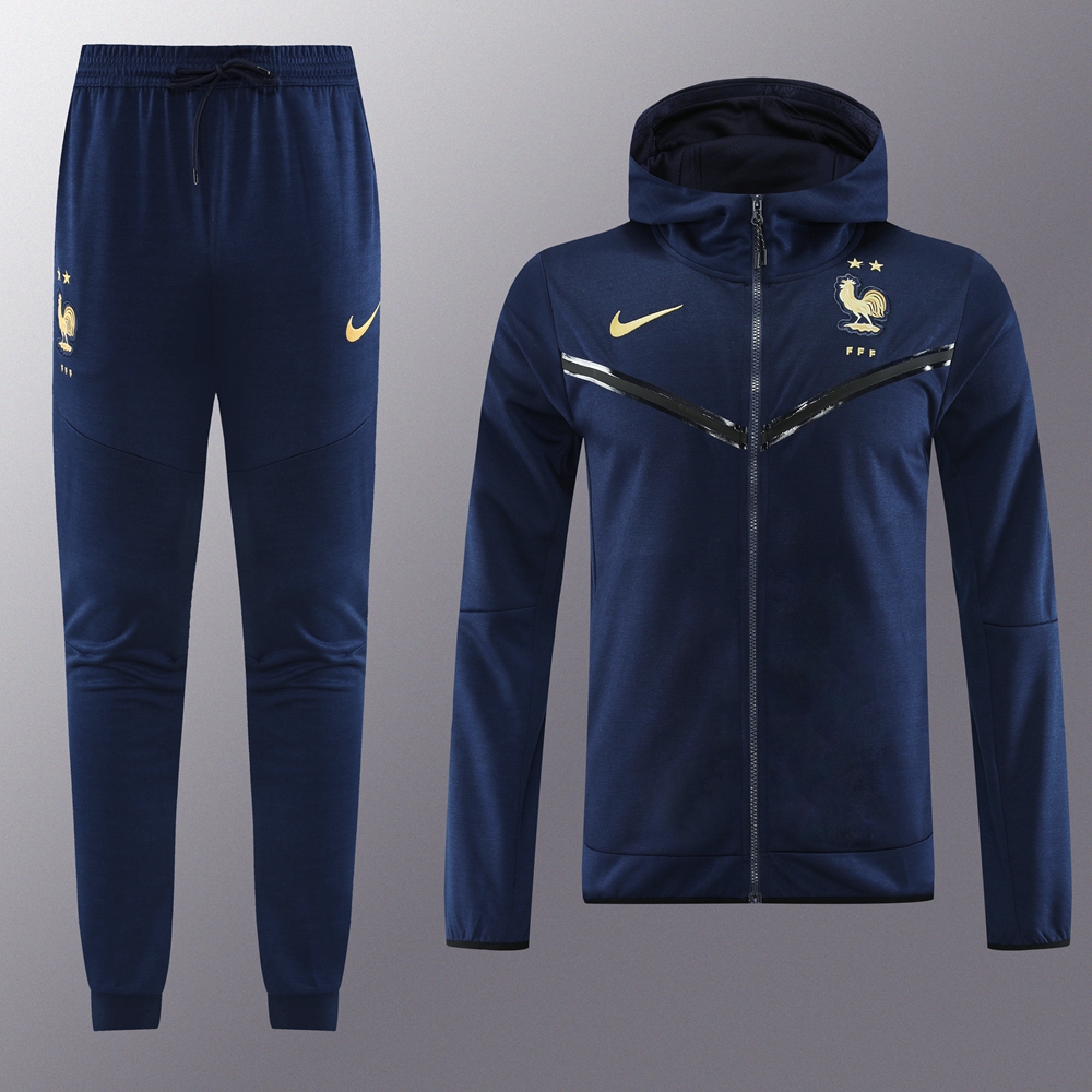 France 23-24 Jacket Training Tracksuit -Treasure Blue - UnitedFutballJersey