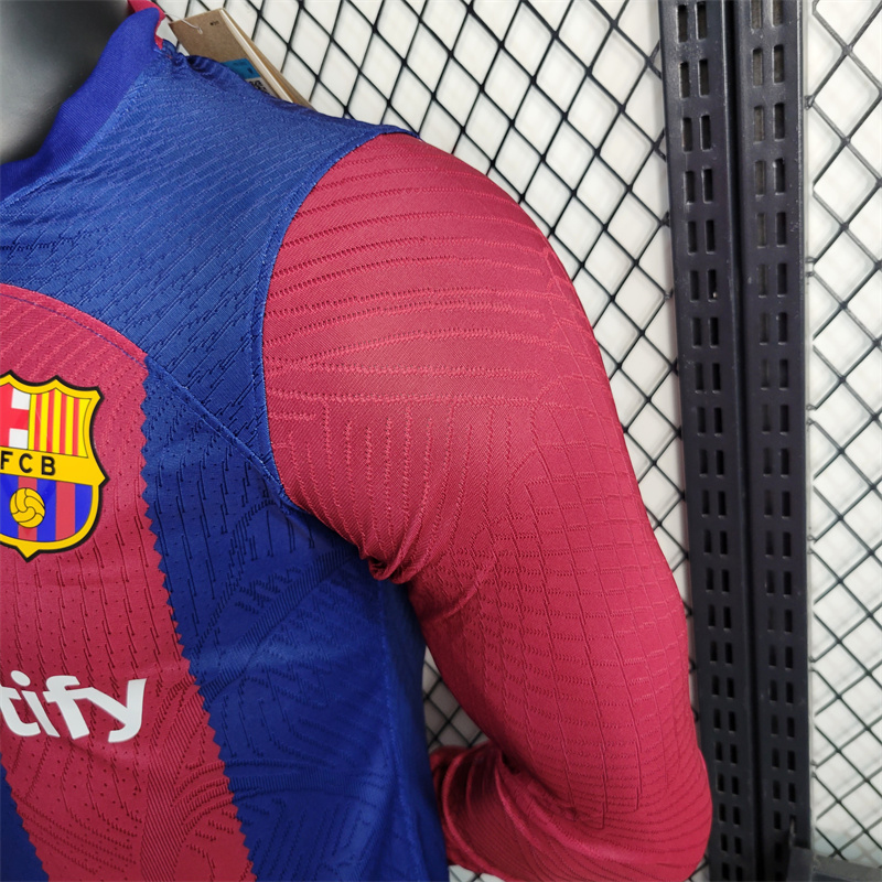 B.A.R.S.A 23-24 Home Long sleeve Jersey - Player Version - UnitedFutballJersey