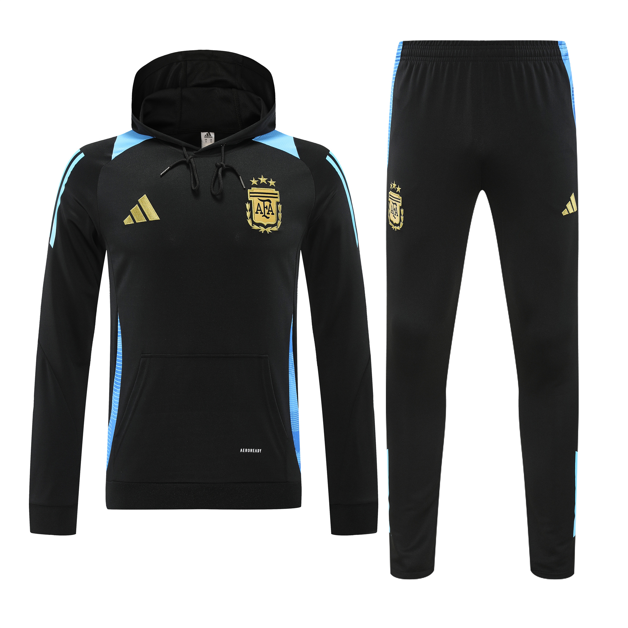 Argentina 24-25 Long Sleeve Training Set - Black Blue - UnitedFutballJersey