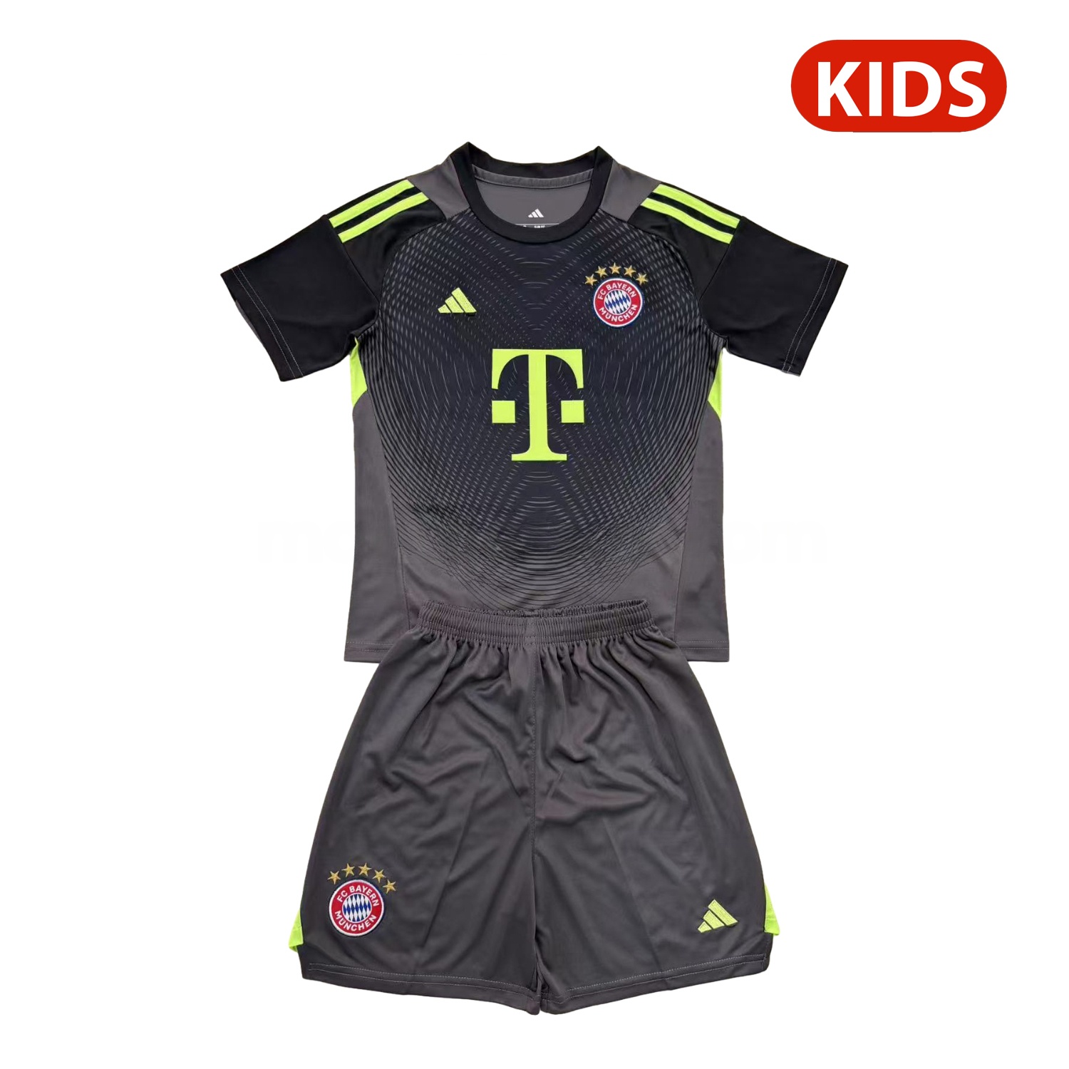 Bayern Munich 25-26 Grey Black Goalkeeper Kids Kit - UnitedFutballJersey
