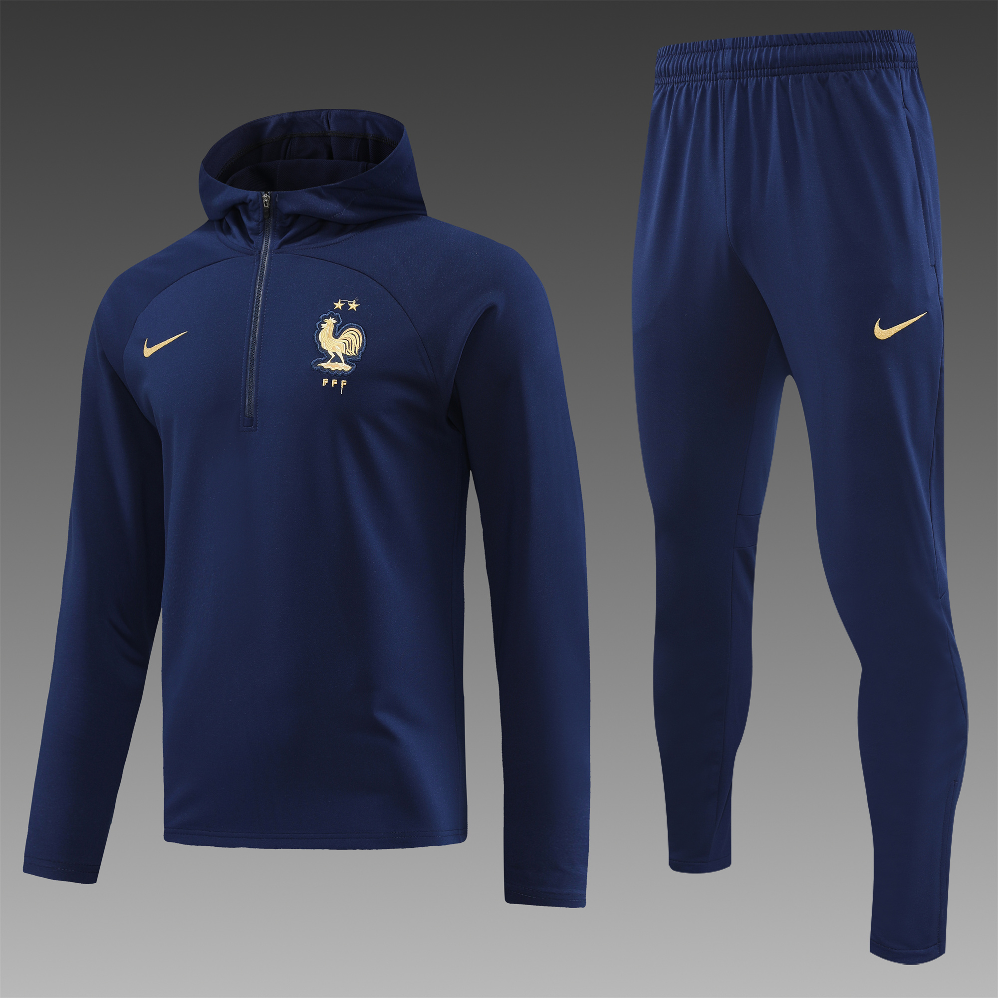 France 23-24 Men's Training Hoodie + Pants - UnitedFutballJersey