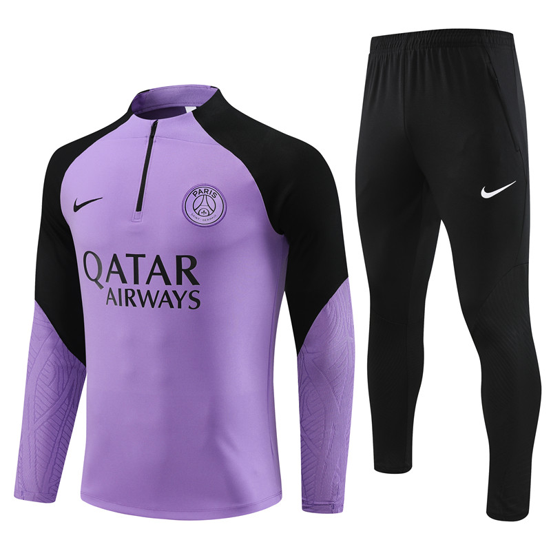 Paris Saint-Germain PSG 23-24 Long Sleeve Training Set -Blue -Purple - UnitedFutballJersey