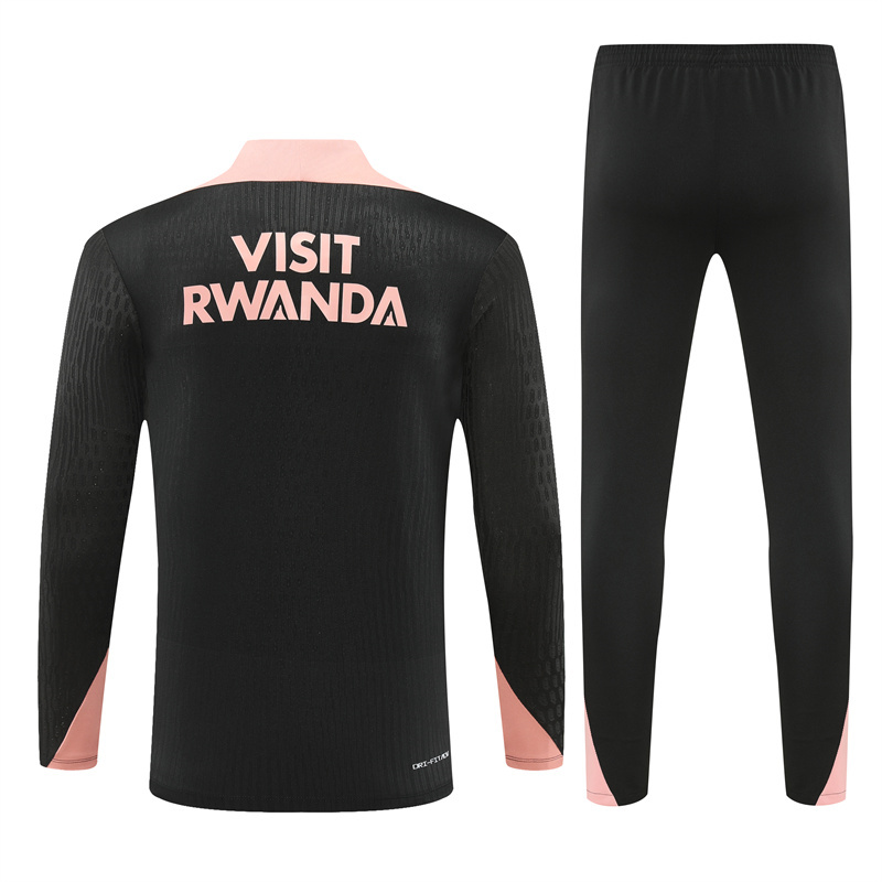Paris Saint-Germain PSG X JD 24-25 Long Sleeve Training Set - Player Version - Black and Pink - UnitedFutballJersey