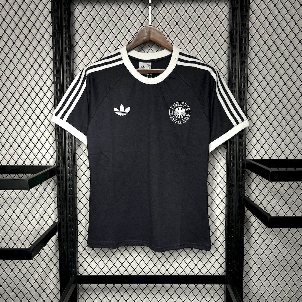 Germany 2024-25 Vintage Trefoil Black Men's T-Shirt - UnitedFutballJersey