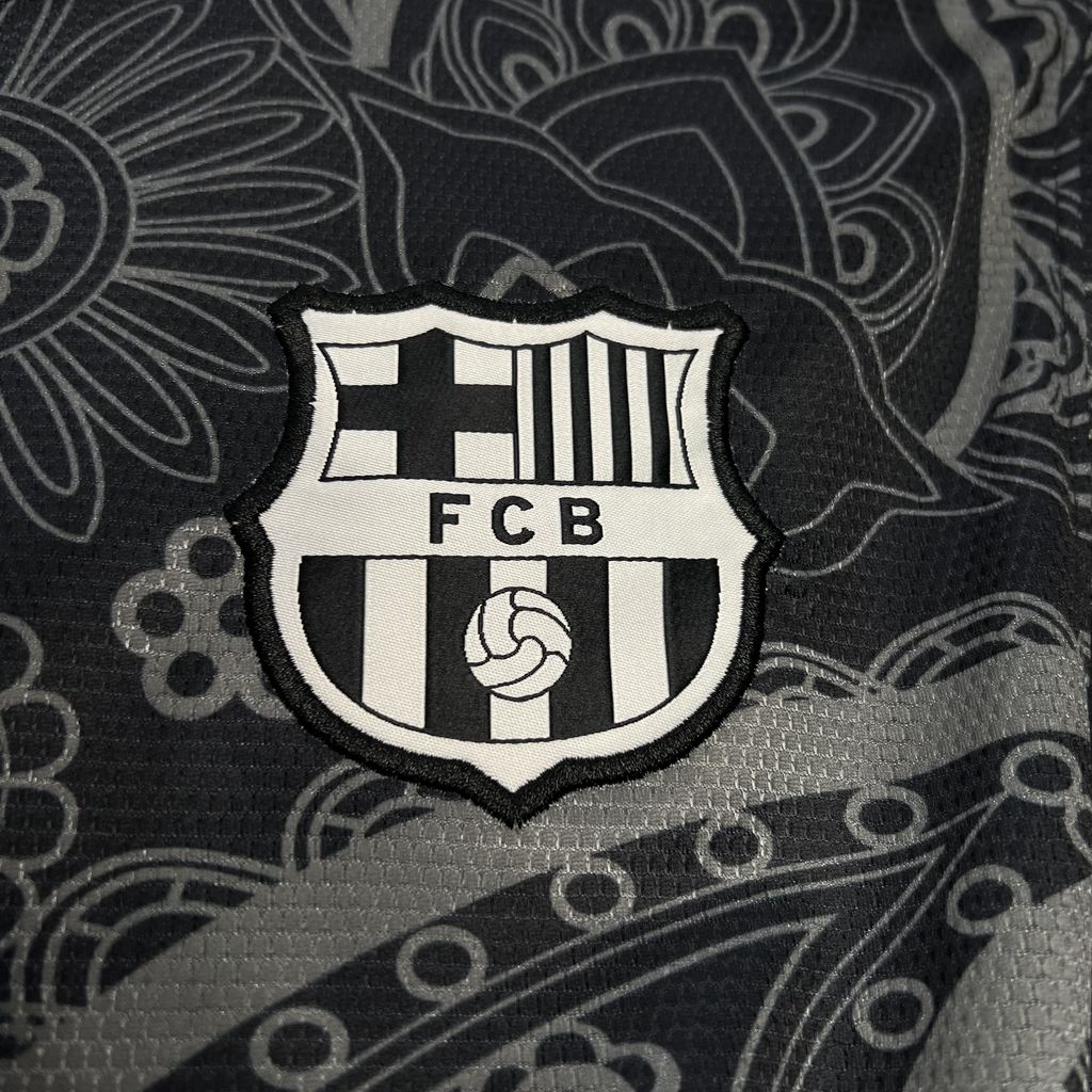 Barcelona 24-25 Black Grey Pattern Jersey - Fans Version - UnitedFutballJersey