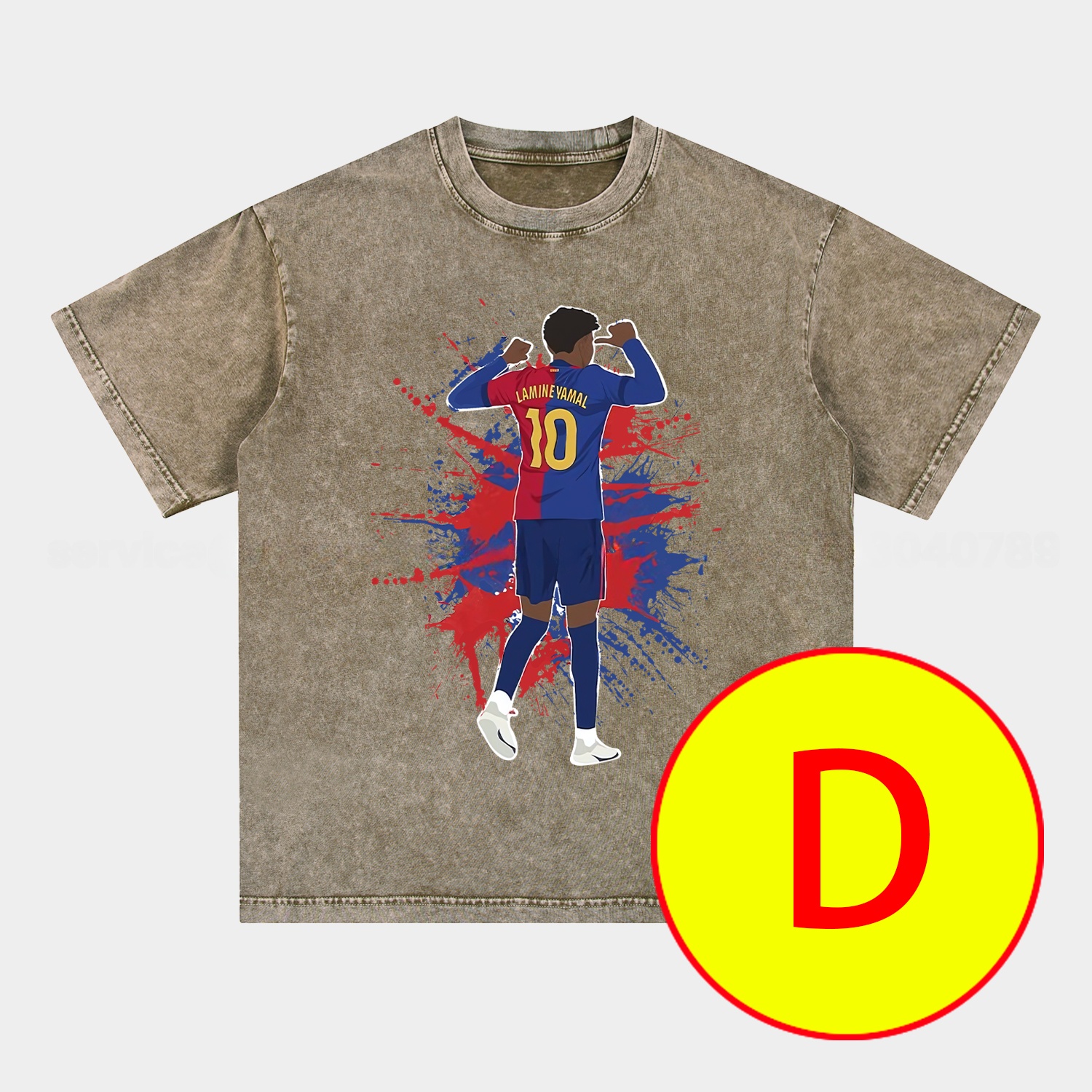 LAMINE YAMAL - Barcelona No. 10 Legend Continues 2025 Oversized Washed T-Shirt - UnitedFutballJersey