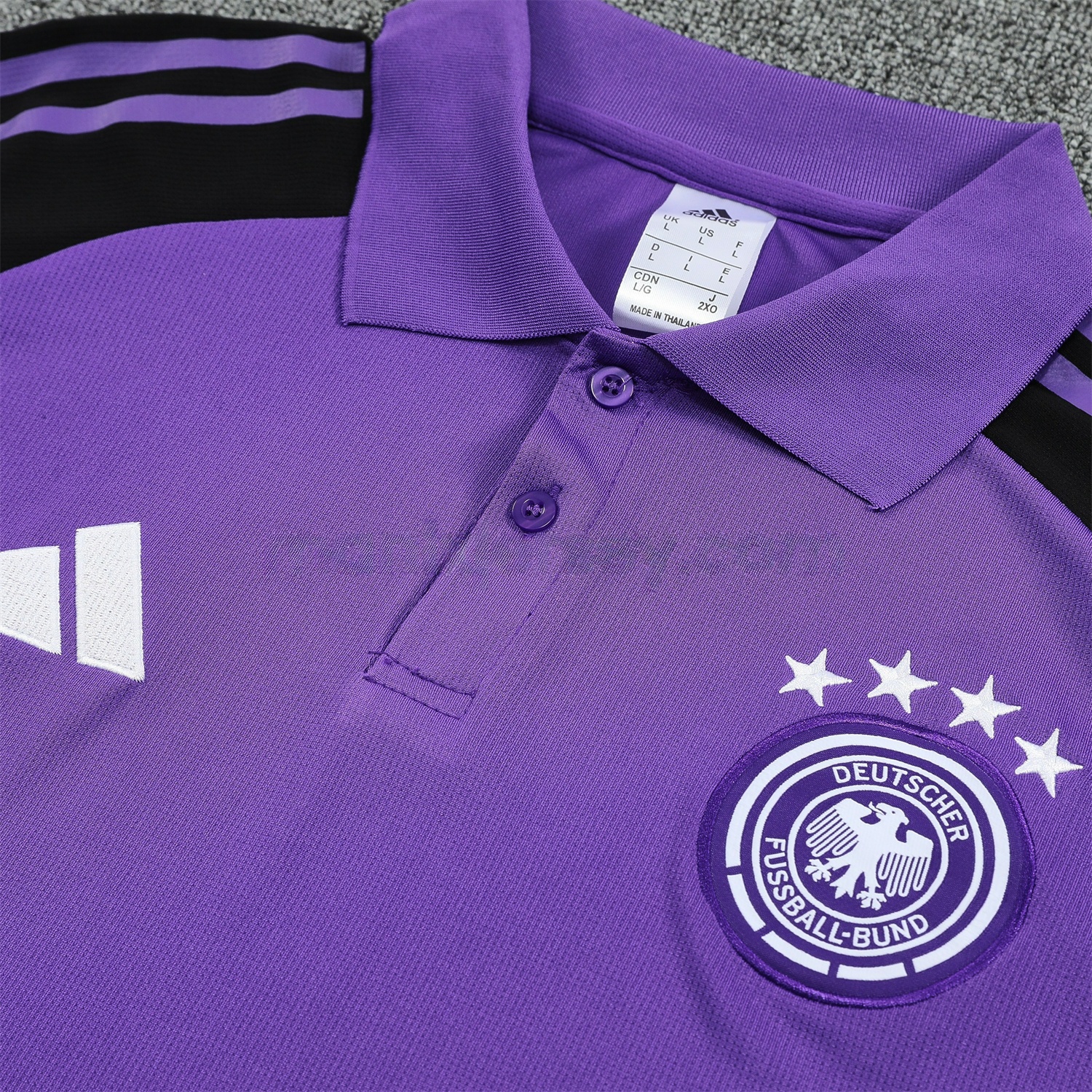 Germany 25-26 POLO Short-Sleeve Training Set - Purple Top Black Pants - UnitedFutballJersey