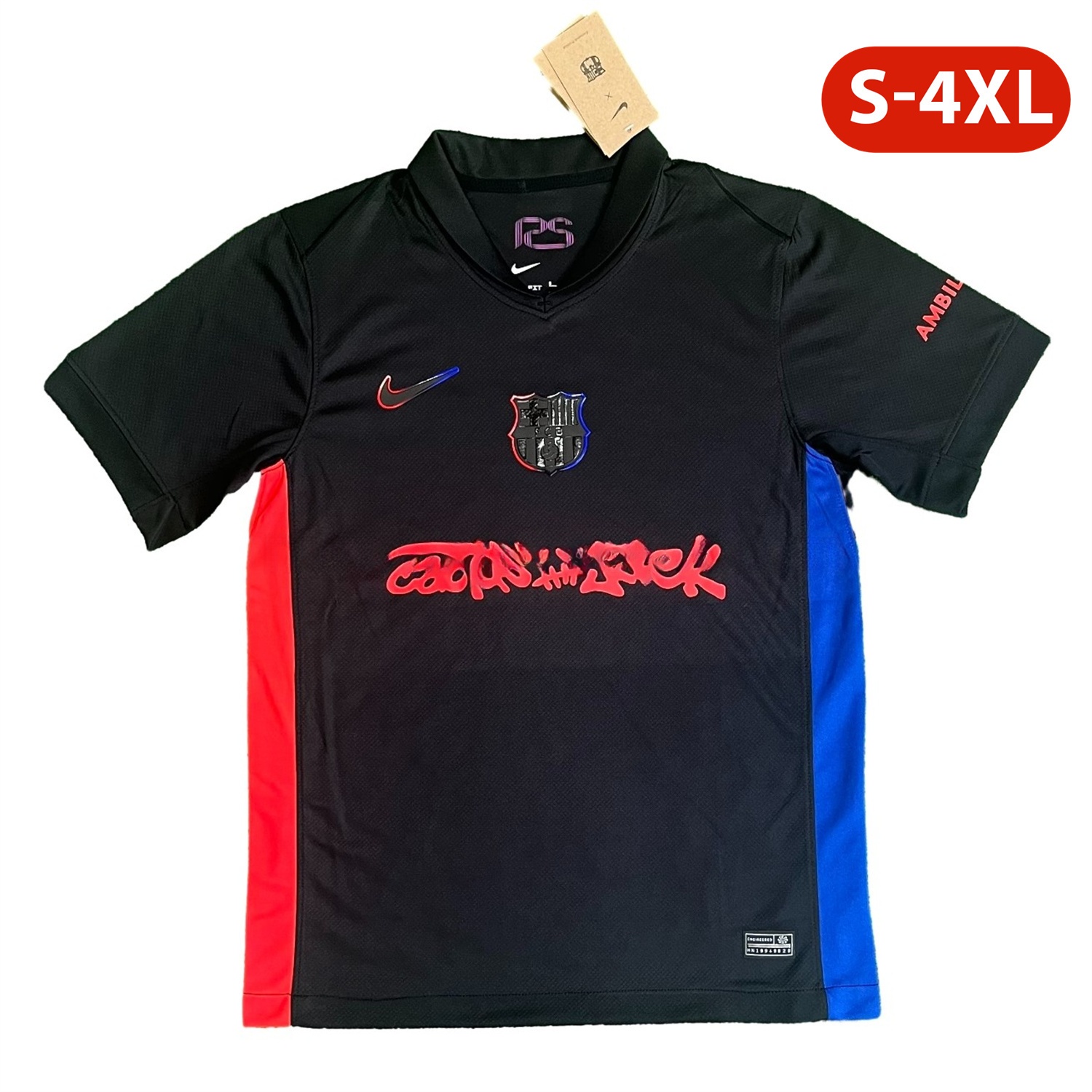 Barcelona x Travis Scott 24-25 Away Jersey with Red Logo - Fans Version - UnitedFutballJersey